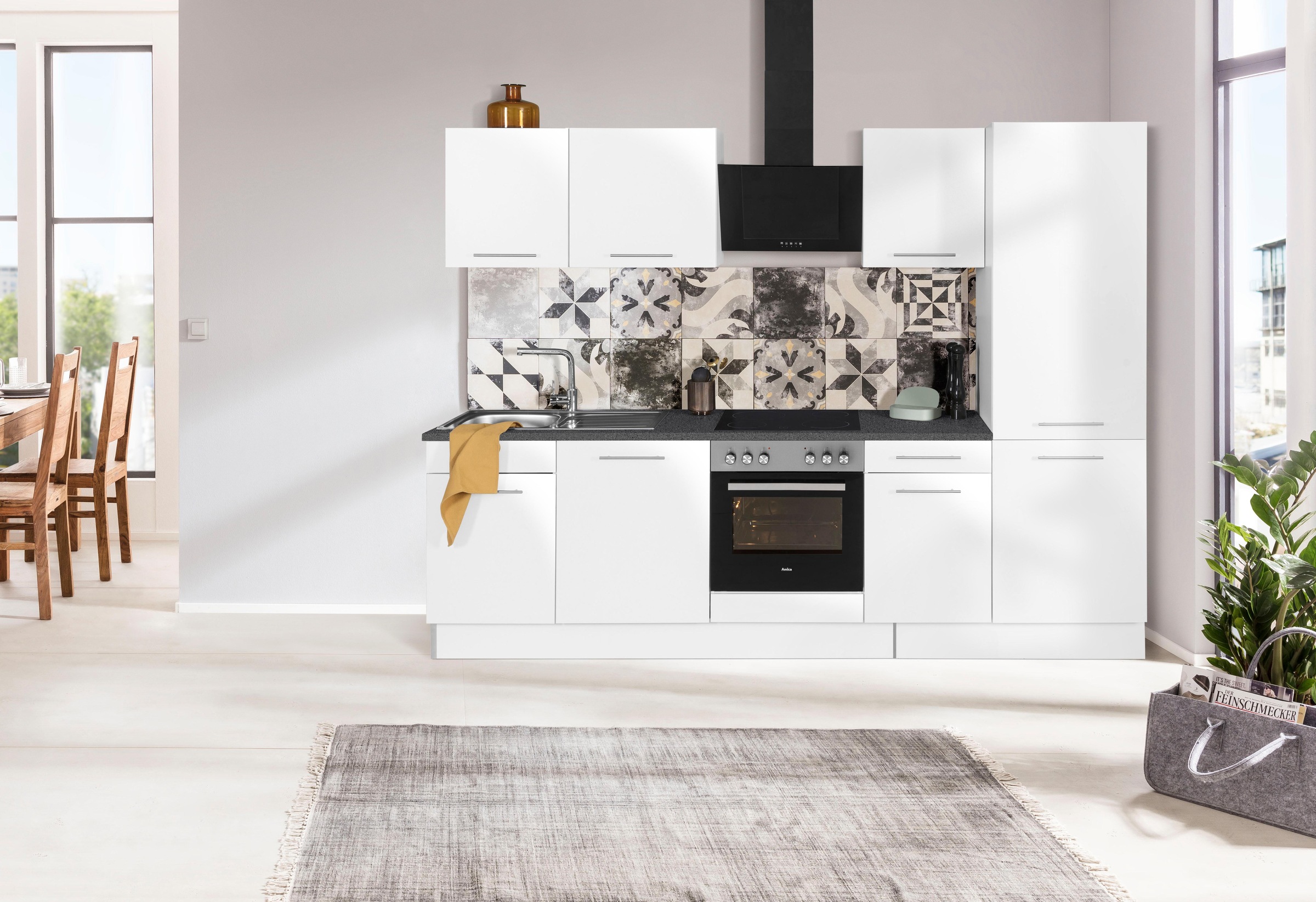 wiho Küchen Küchenzeile "Ela" Breite 280 cm, Soft-Close-Funktion, höhenverstellbare Füße