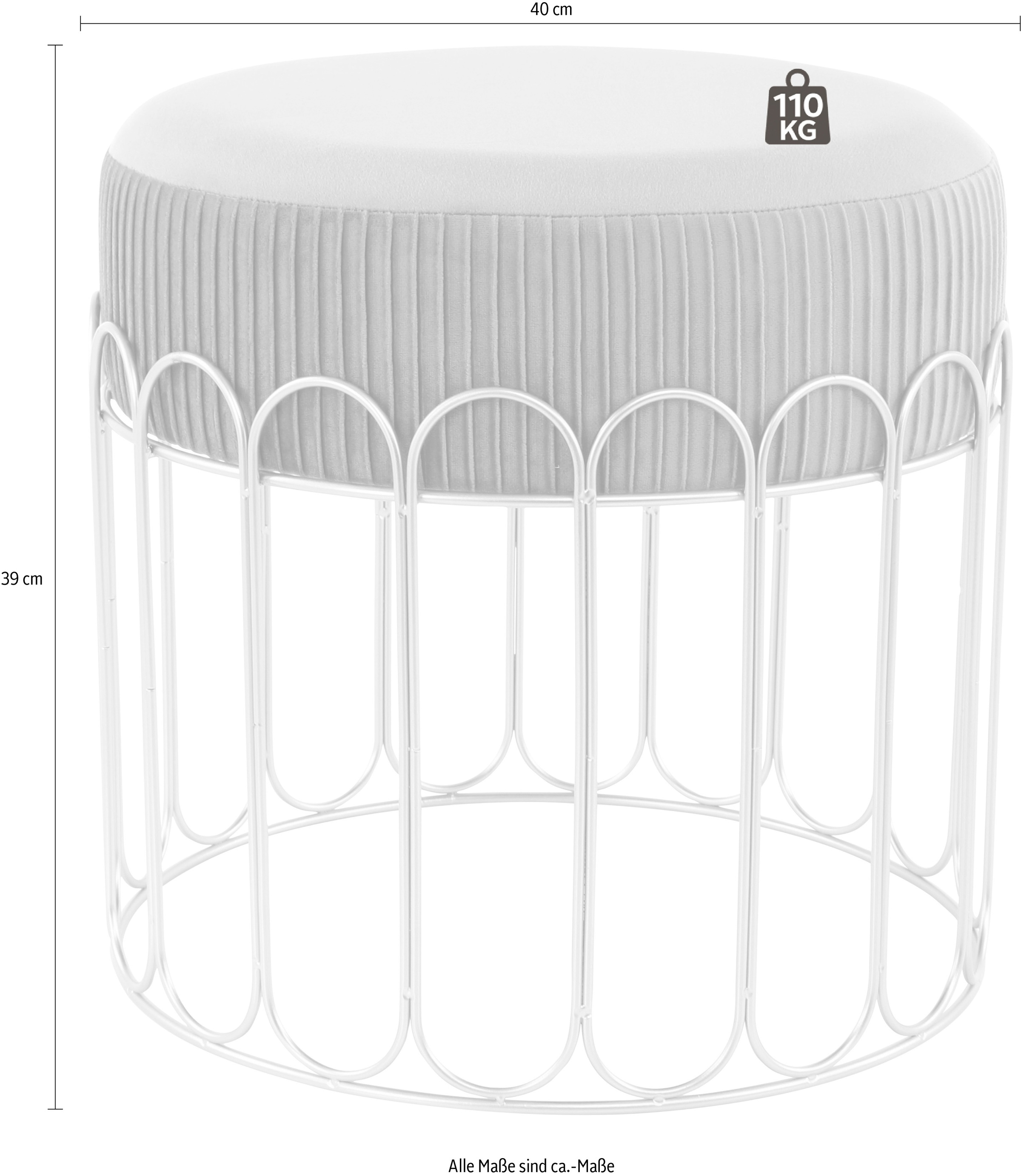 Kayoom Sitzhocker »Hocker Cleopatra 425, Design-Hocker Sitzfläche weich gepolstert«, (1 St.), samtweich, dekorativ, elegantes Design, edle Optik