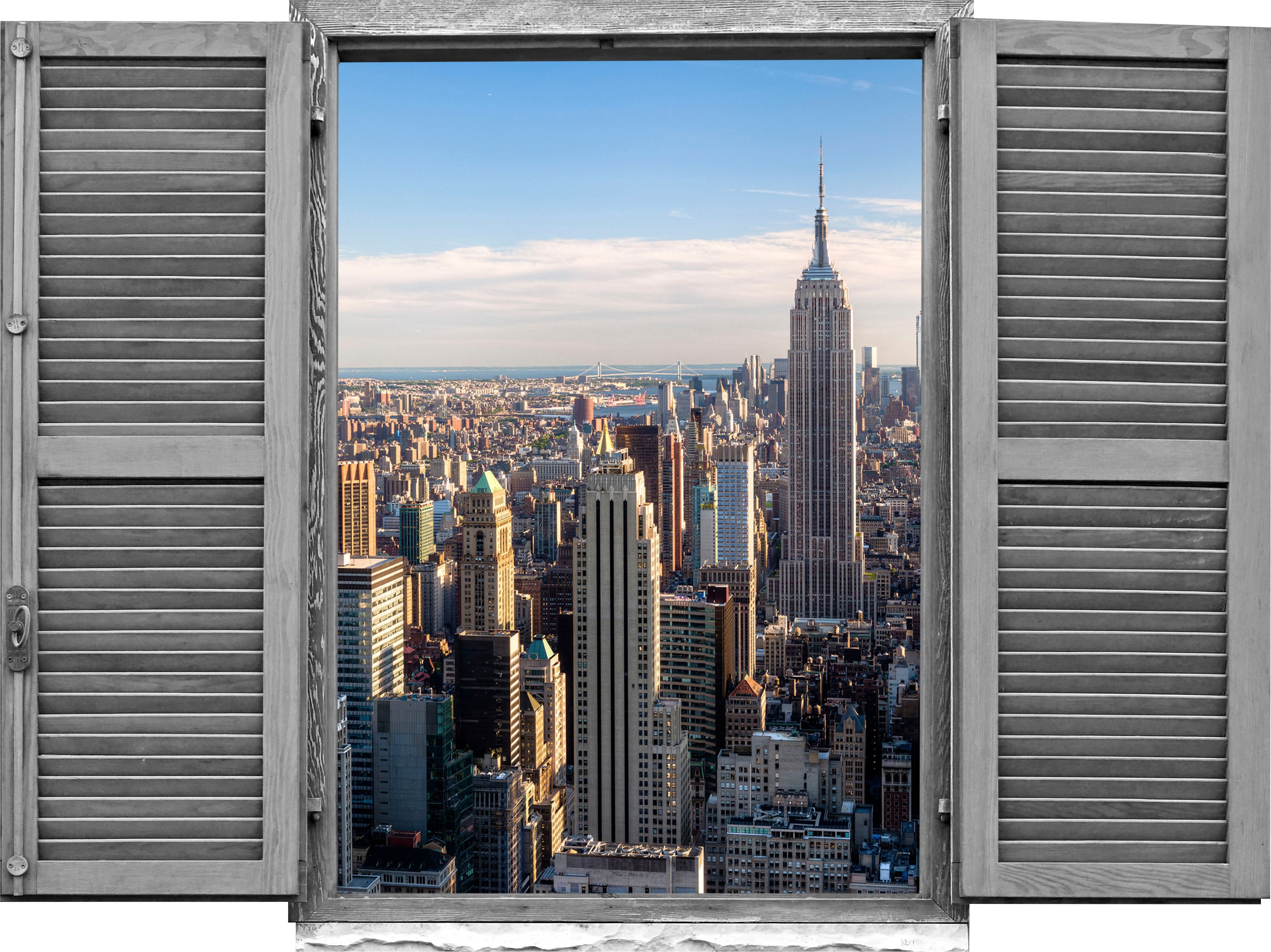 queence Wandtattoo "New York" Wandsticker, Wandbild, selbstklebend, 3D, Fenster