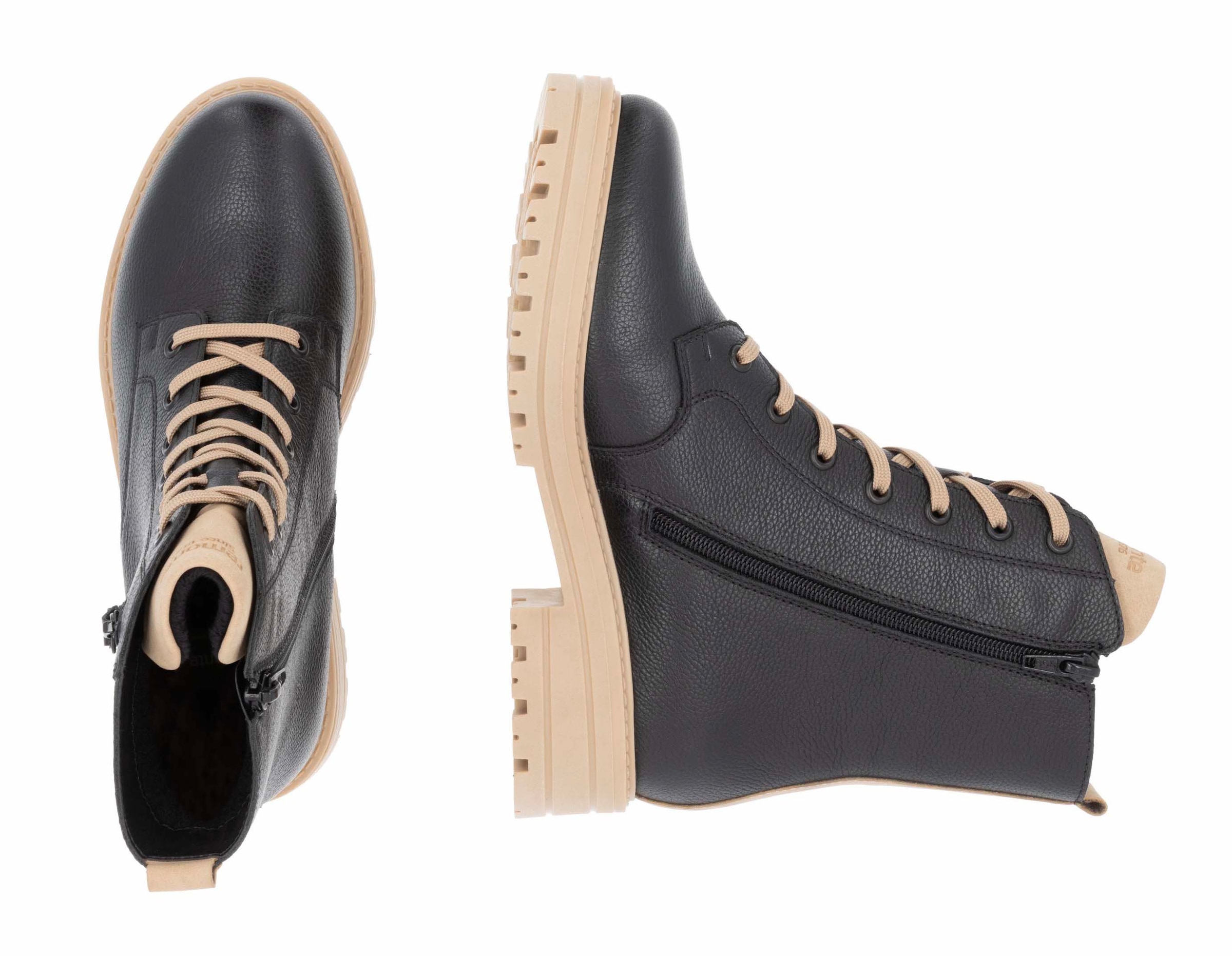 Remonte Winterboots, Blockabsatz, Winterstiefelette, Schnürboots mit Zierreissverschluss