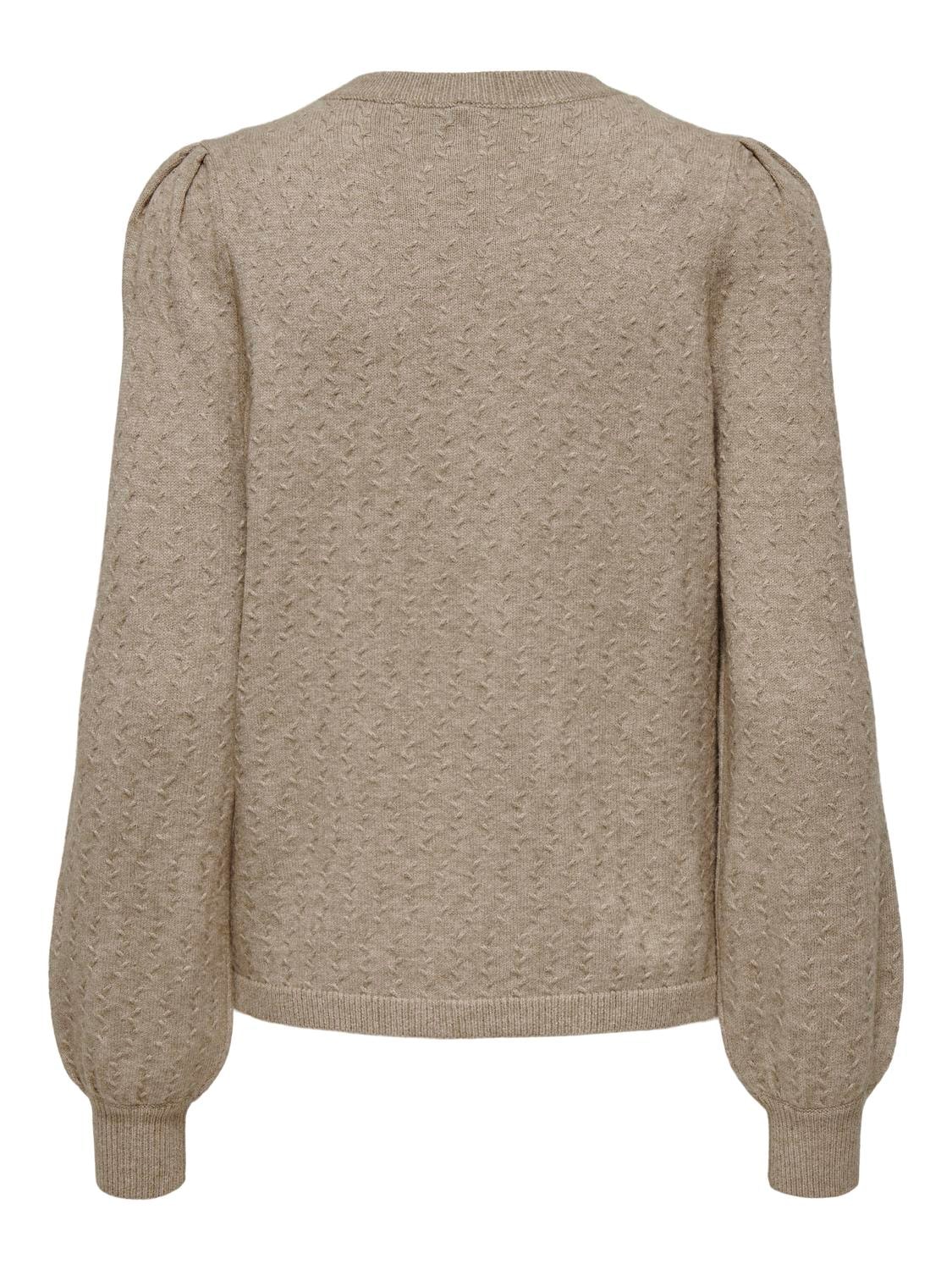 ONLY Rundhalspullover »ONLKATIA LS STRUCTURE PUFF O-NECK CC KNT«