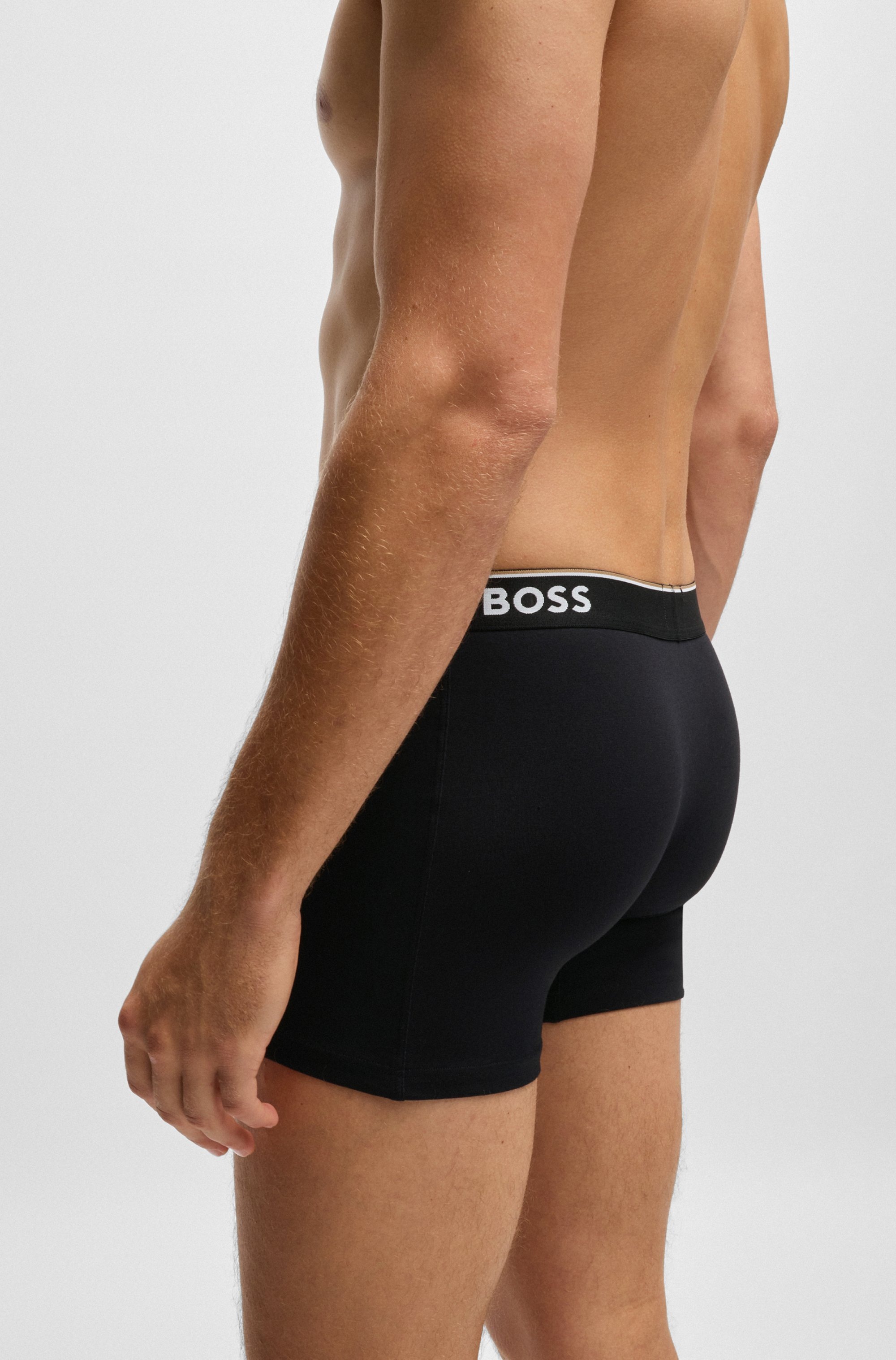 BOSS Langer Boxer »Brief 3 PACK«, mit farblich passendem Webbund