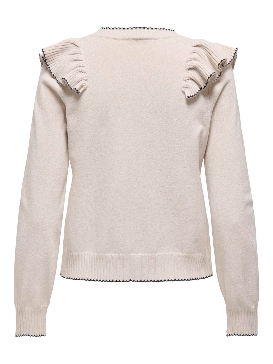 ONLY Strickpullover »ONLAMA LIFE LS O-NECK RUFFLE CC KNT«