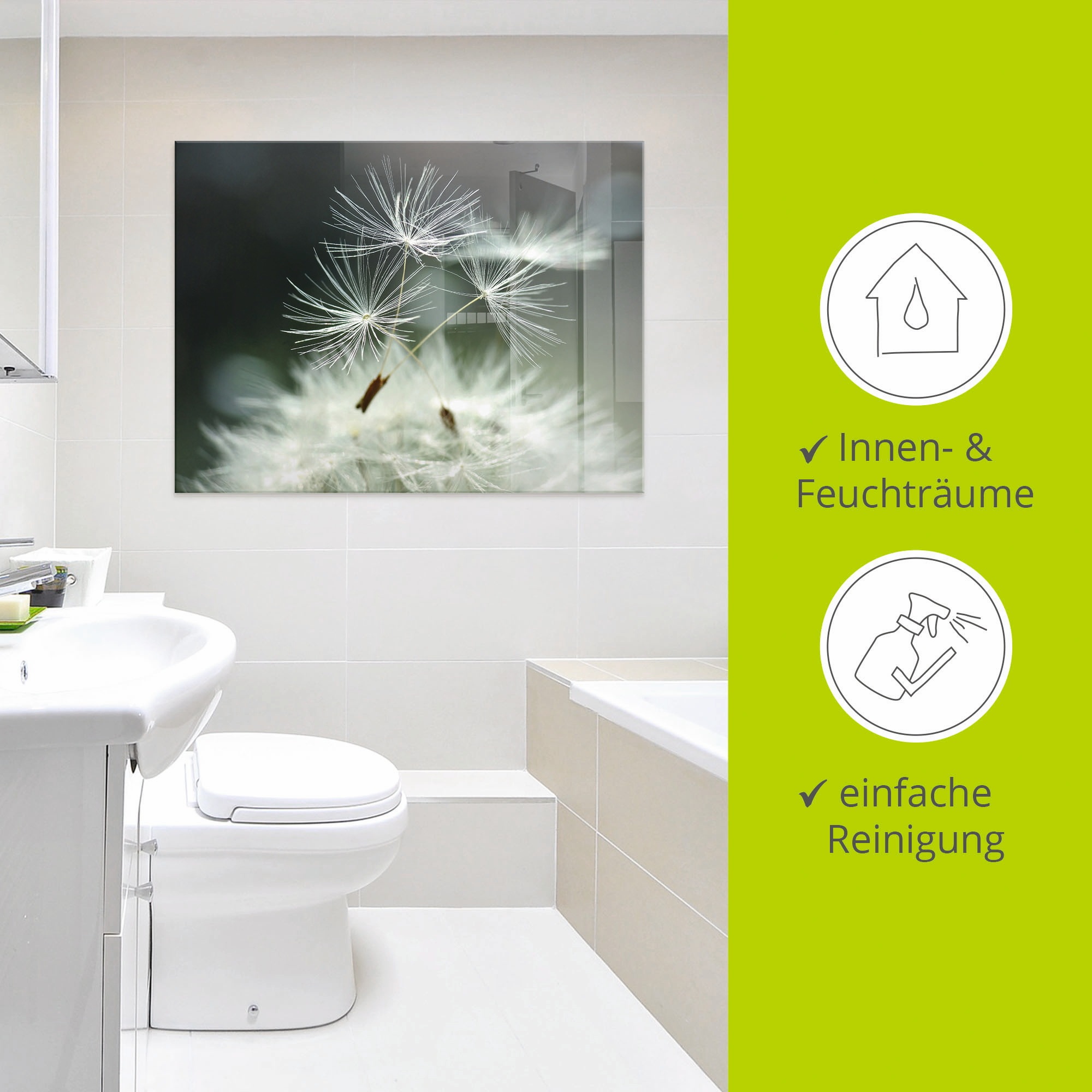 Artland Glasbild »Pusteblume Facility«, Blumen, (1 St.), in verschiedenen Grössen