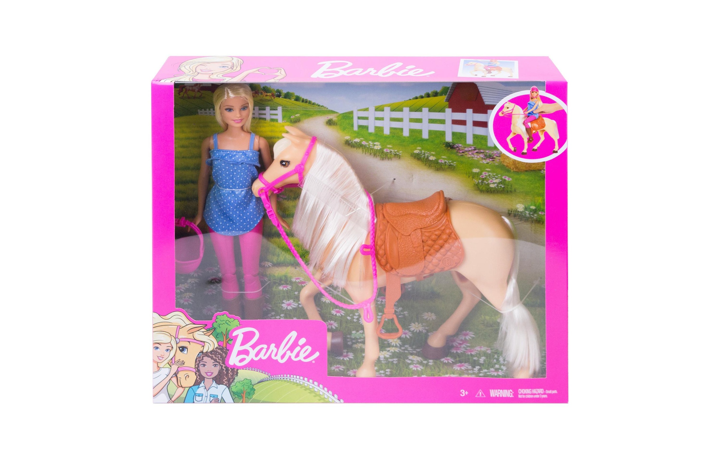 Barbie Spielfigur »Pferd mit Puppe«, (Set)