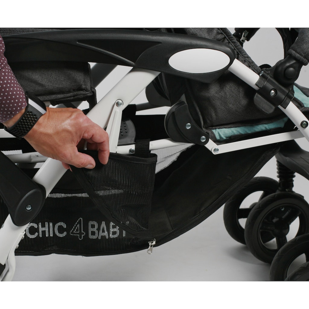 CHIC4BABY Geschwisterwagen »Duo, melange mint«