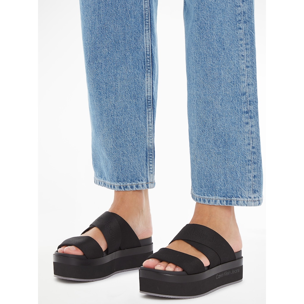 Calvin Klein Jeans Pantolette »FLATFORM SANDAL WEBBING IN MR«
