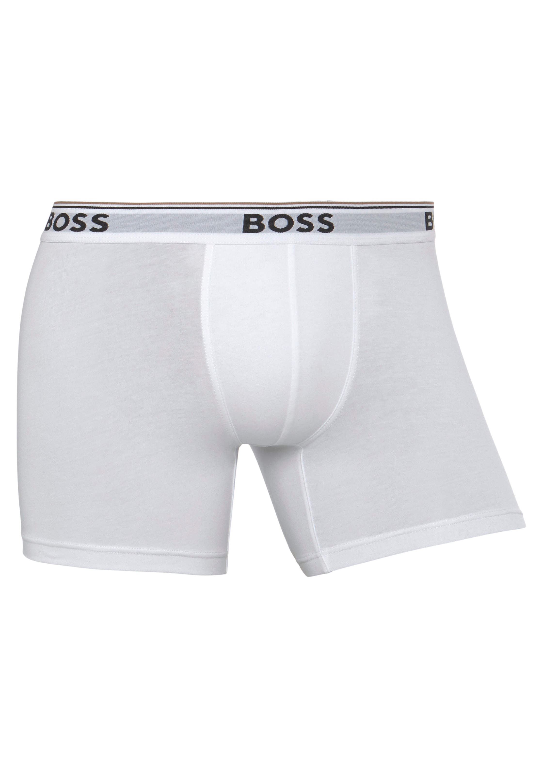 BOSS Langer Boxer »Brief 3 PACK«, mit farblich passendem Webbund