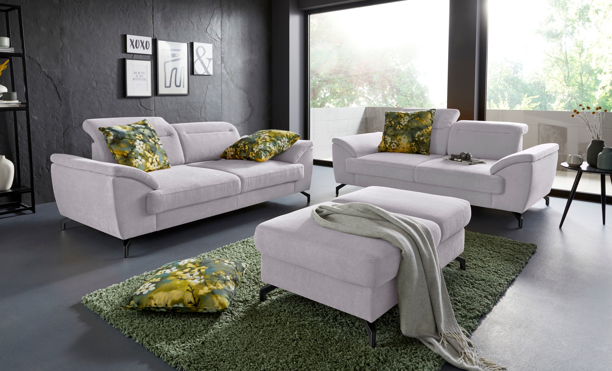 sit&more Hocker »Percy«, Fusshöhe 12 cm, mit Klappfunktion, wahlweise in 2 Fussfarben