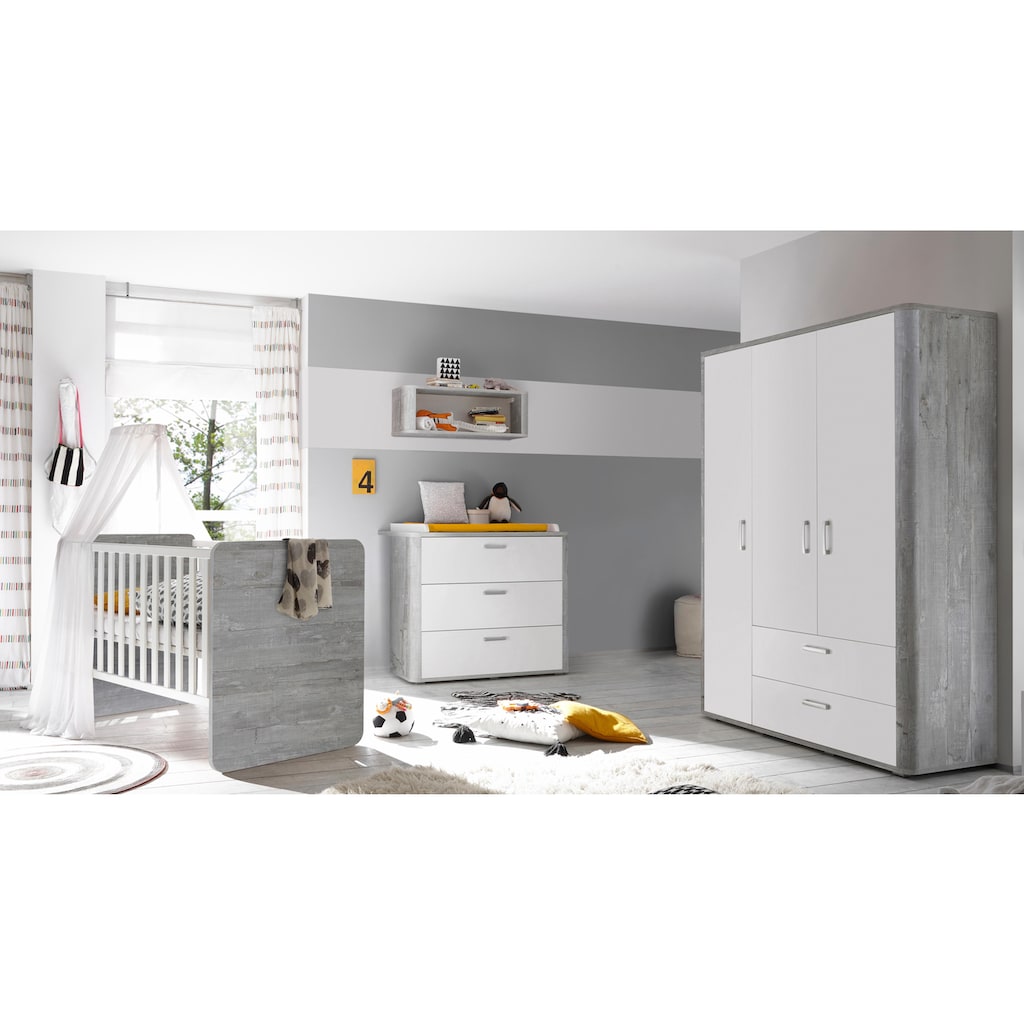 Mäusbacher Babyzimmer-Komplettset »Aarhus«, (Set, 3-teilig: Bett, Wickelkommode und Schrank)