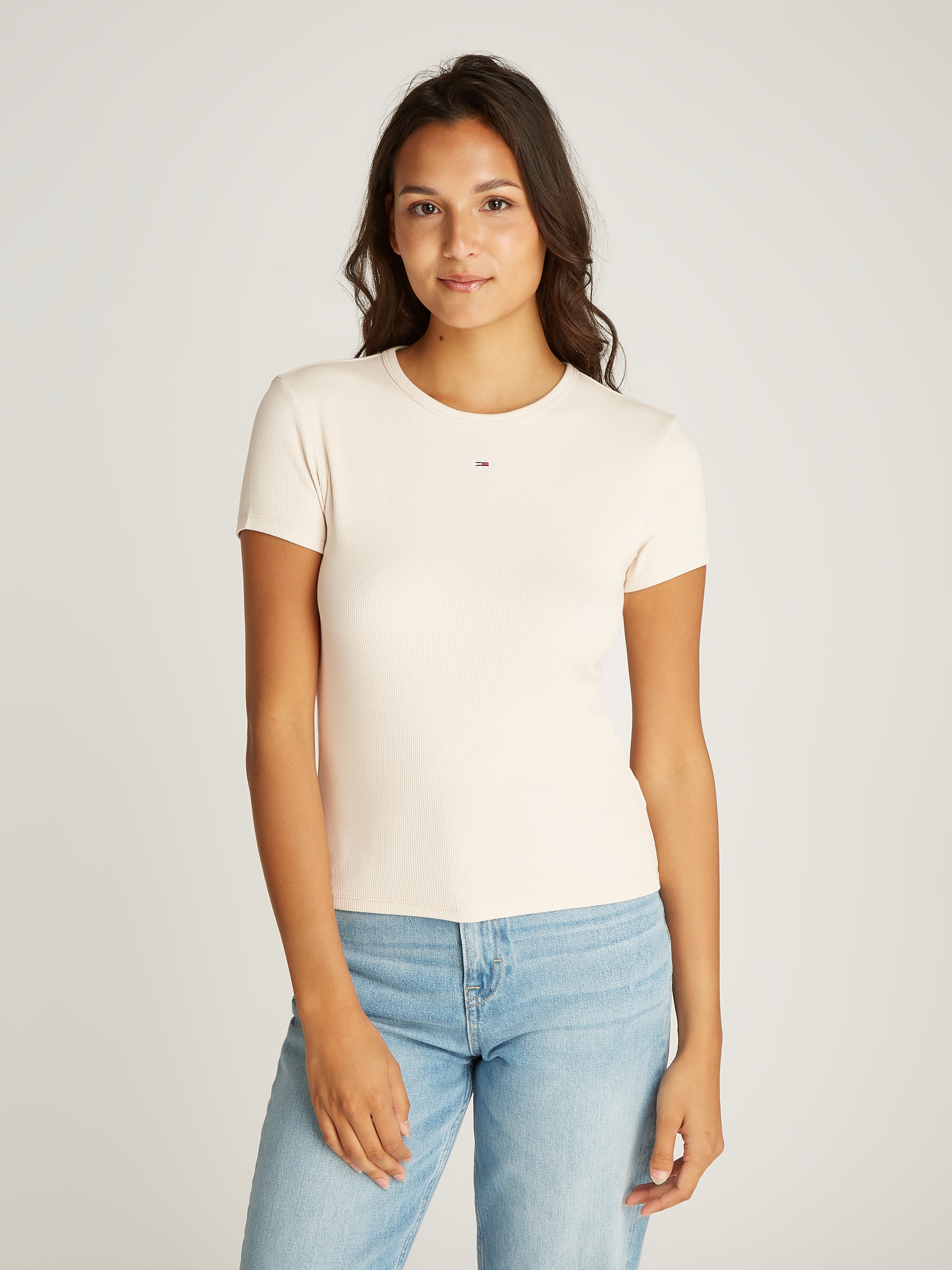 Tommy Jeans T-Shirt »TJW SLIM ESSENTIAL RIB SS«, mit gerippter Struktur