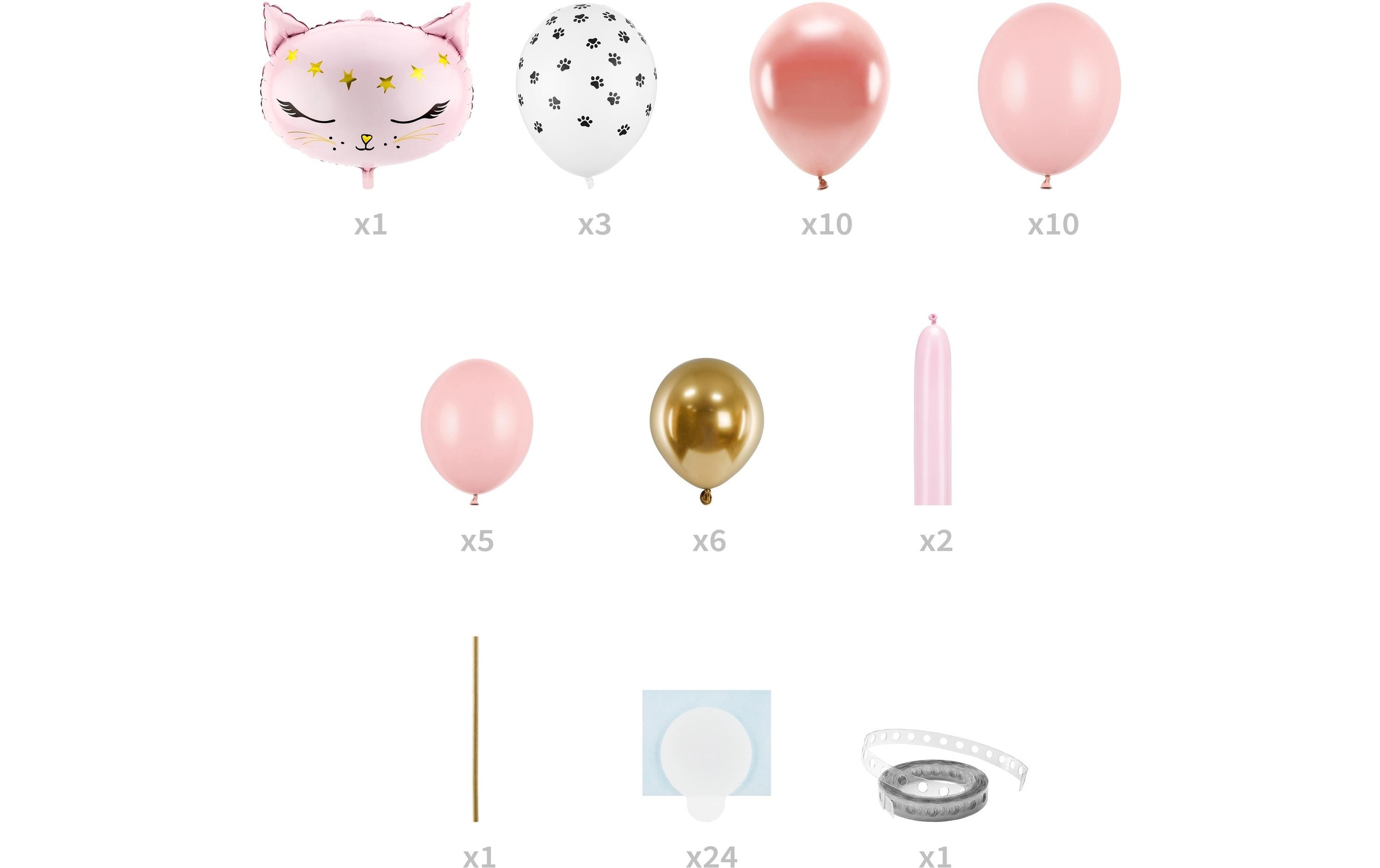 partydeco Luftballon »Luftballon Kätzchen Pink«