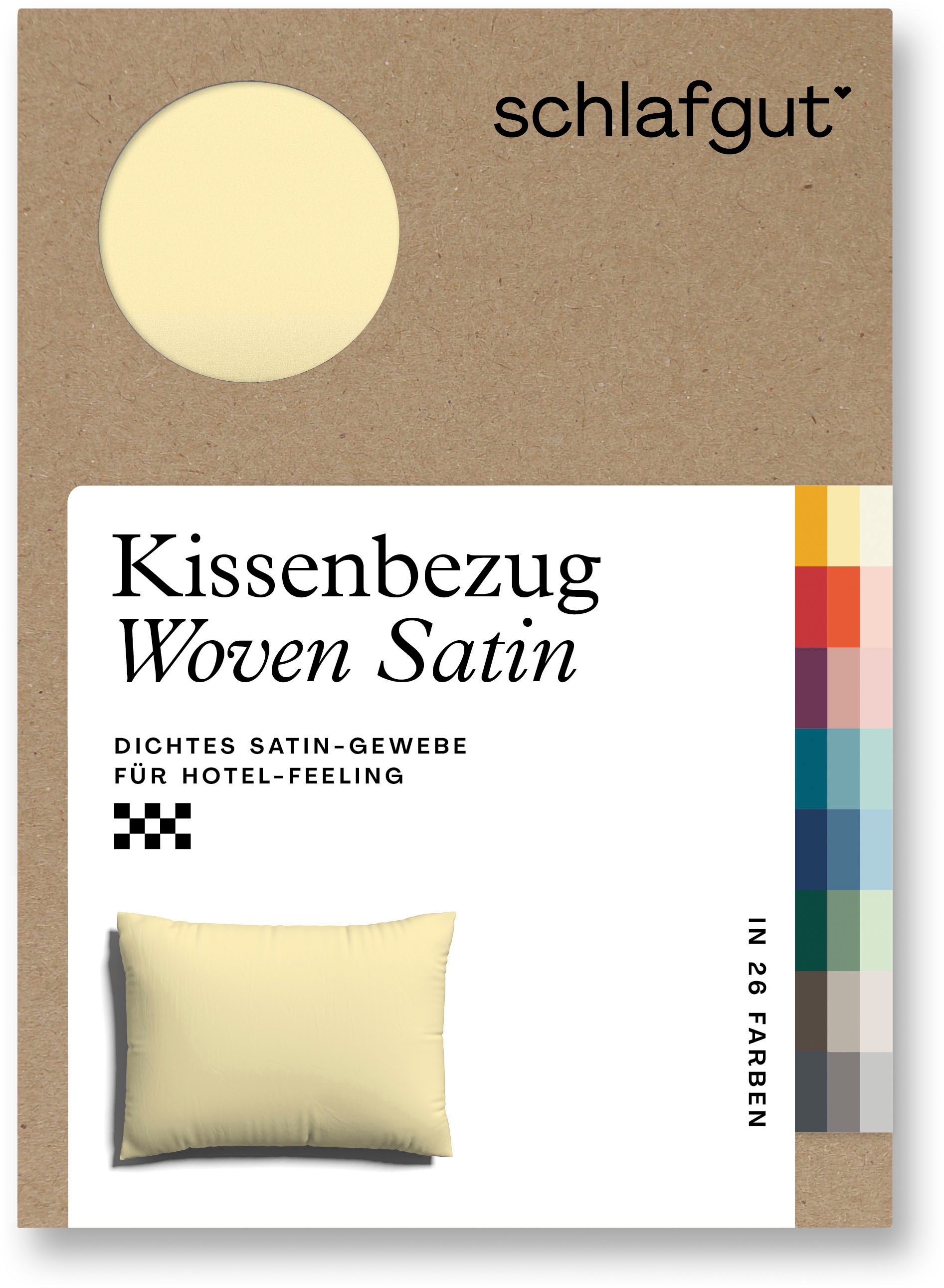 Schlafgut Kissenbezug »Woven Satin aus Mako-Baumwolle, langlebig, pflegeleicht, dicht gewebt«, (1 St.), Kissenhülle mit Reissverschluss, passender Bettbezug erhältlich