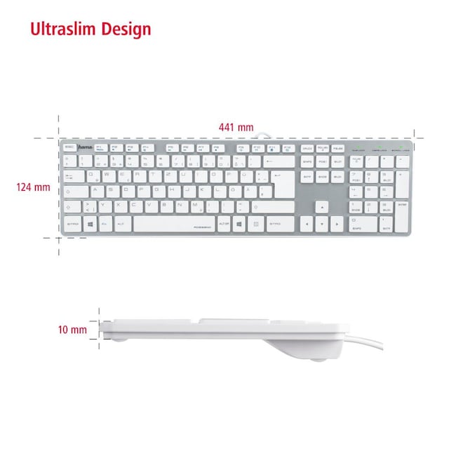 Tastatur ❤ Hama »Tastatur Tastatur im Shop kaufen kabelgebunden Slim-Design« Jelmoli-Online im PC