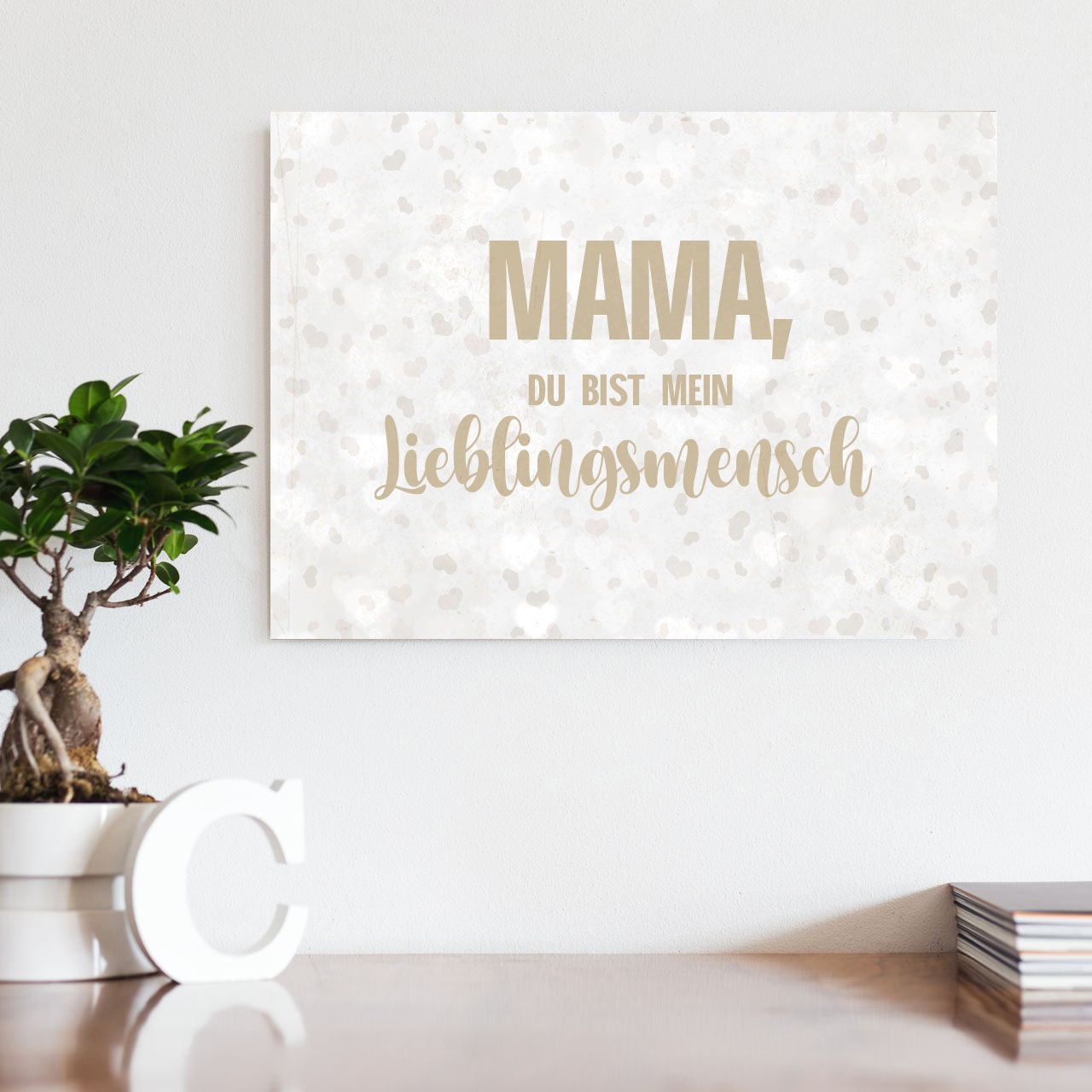 queence Metallbild »Lieblingsmensch«, Sprüche-Schriftzug-Sprüche-Sprüche & Texte-Herzen, (1 St.), Stahlschild, Blechschild, Lieblingsmensch, Wanddeko, Wandbild