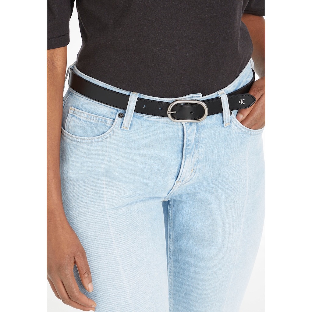 Calvin Klein Jeans Ledergürtel, mit ovaler Gürtelschnalle