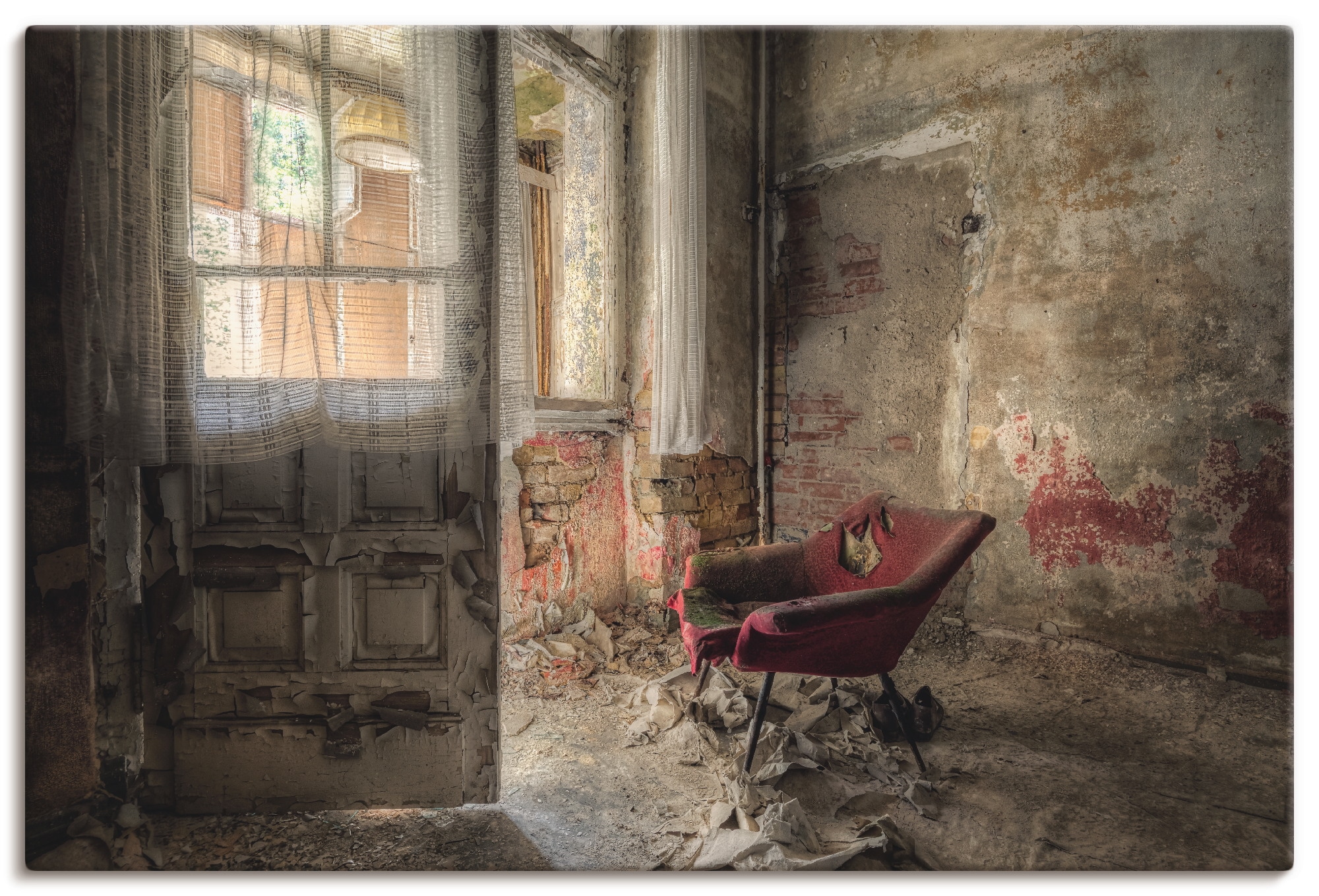 Artland Wandbild »Lost Place - roter Sessel I«, Innenarchitektur, (1 St.),  als Alubild, Leinwandbild, Wandaufkleber oder Poster in versch. Grössen  online shoppen | Jelmoli-Versand