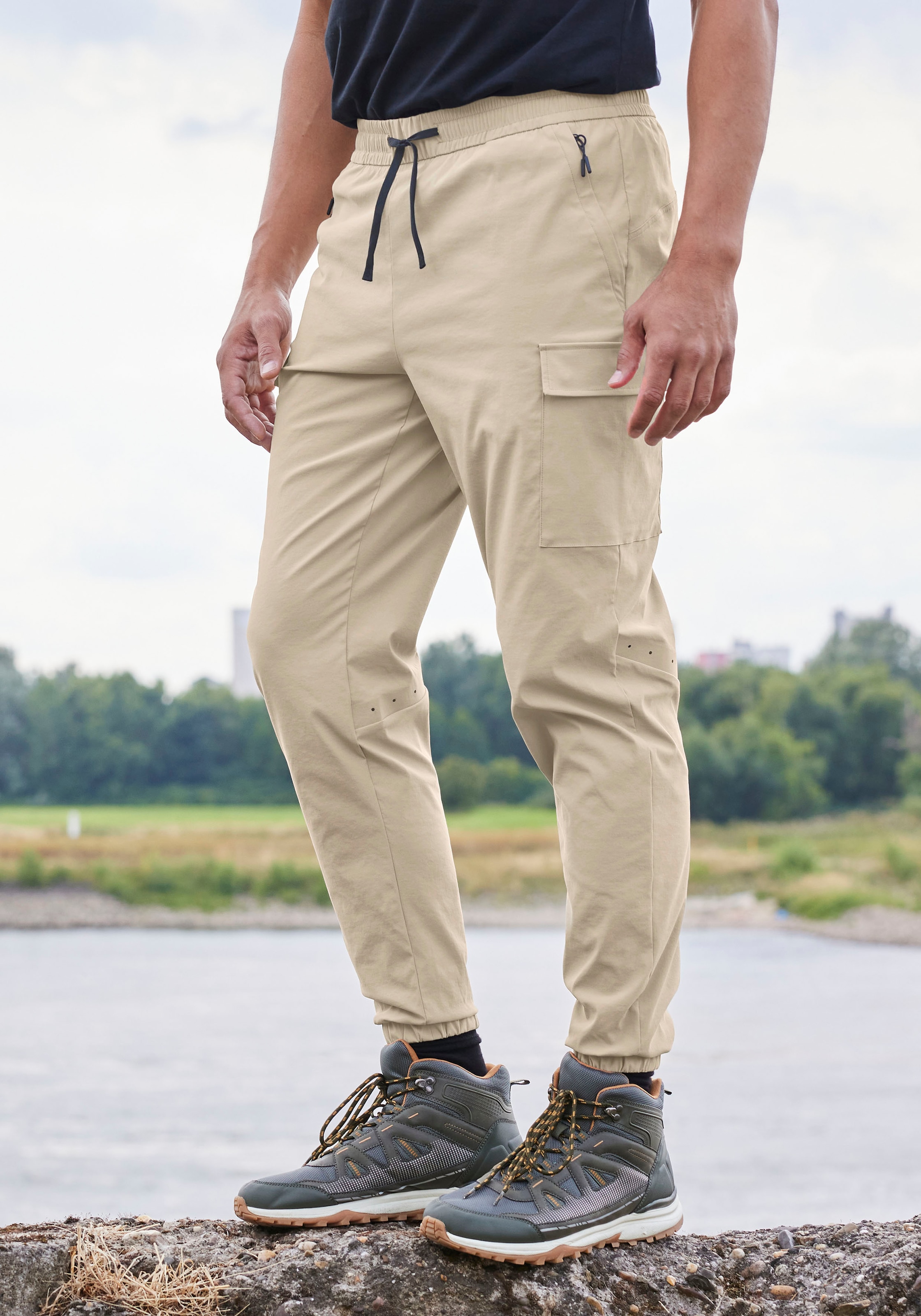 John Devin Jogger Pants Trekking-Outdoor-Hose mit Belüftung im Kniebereich