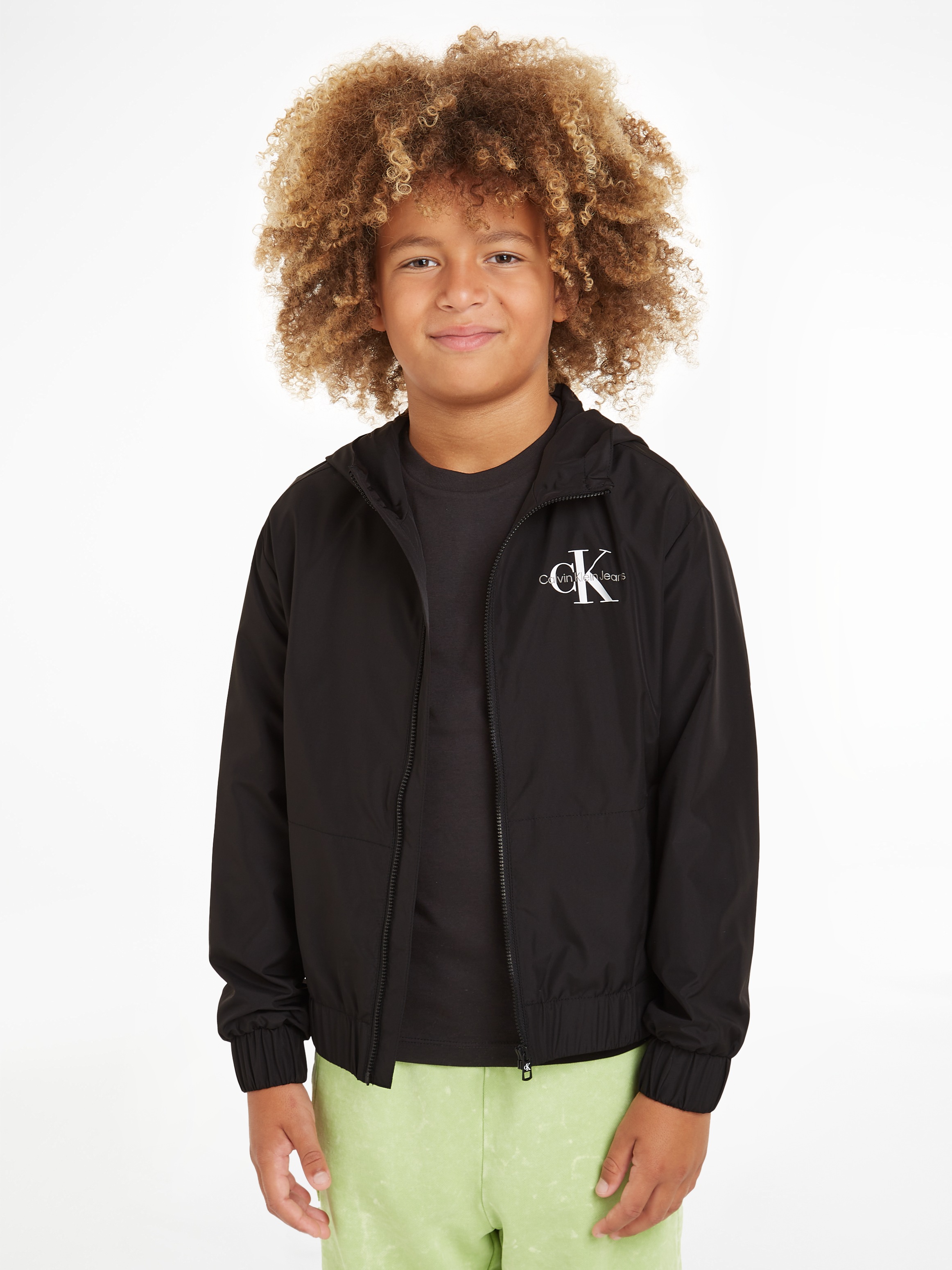 Calvin Klein Jeans Blouson »MONOLOGO ESSENTIAL JACKET« mit Kapuze Kinder bis 16 Jahre