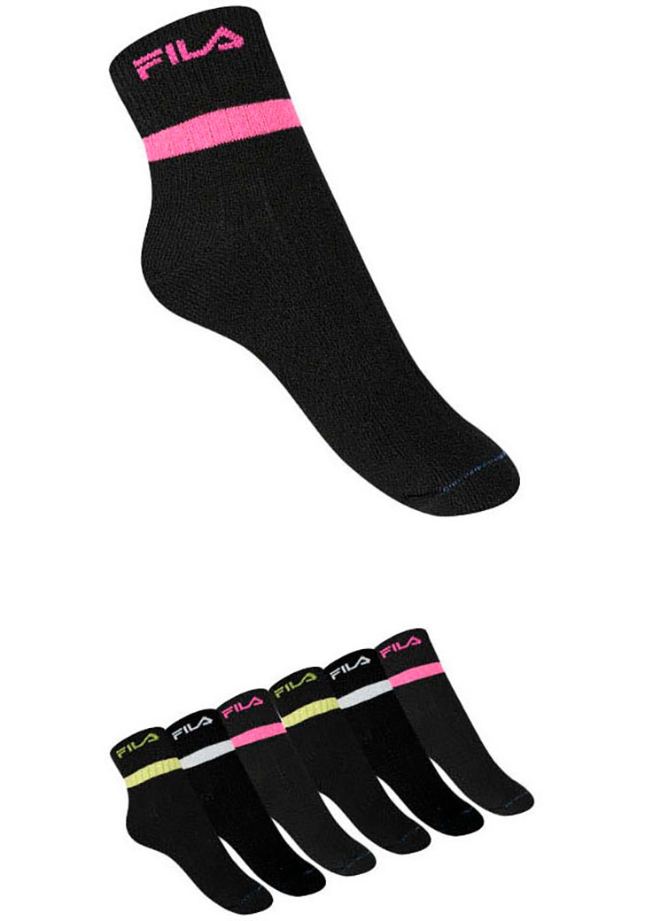 Fila Kurzsocken »JUNIOR GIRL QUARTER SOCKS« 6 Stk. tlg. schlichtes Design mit dezentem Logo, feine Rippenstruktur