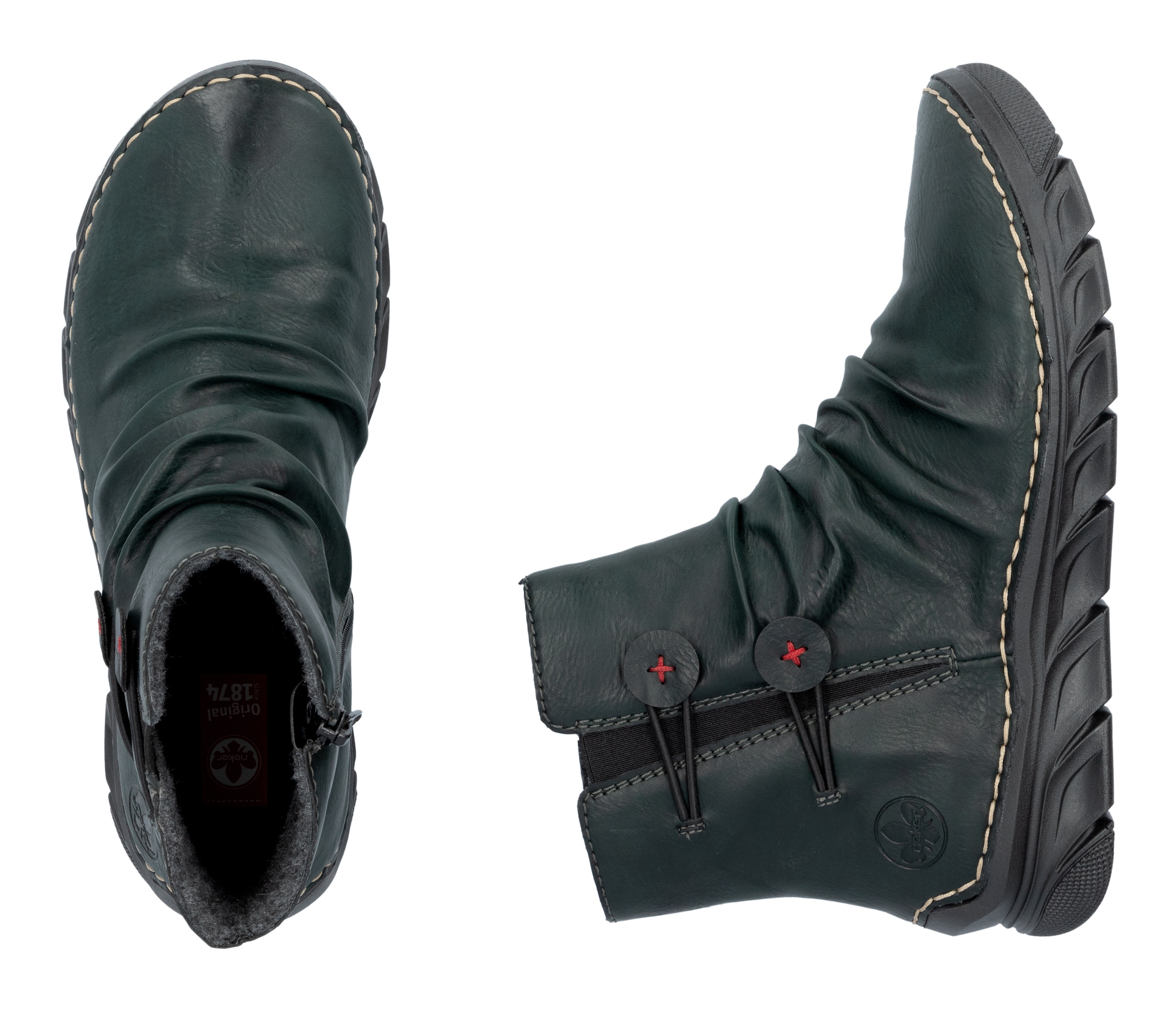 Rieker Stiefelette, Winterboots, Keilsohle, Innenreissverschluss und slouchy Schaft