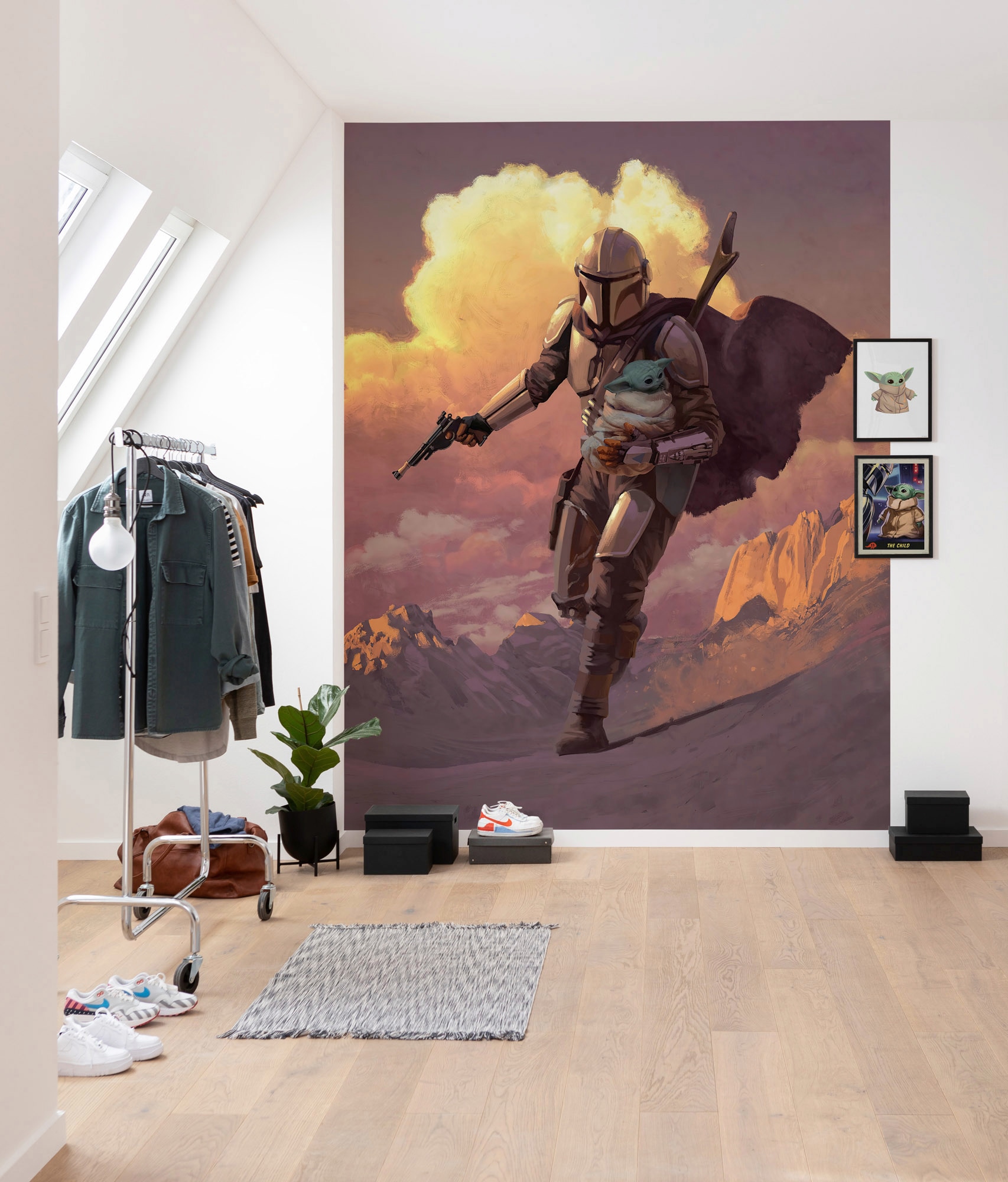 Komar Vliestapete »Digitaldruck Vlies - Mandalorian Escape - Grösse 200 x 280 cm«, bedruckt, Kinderzimmer