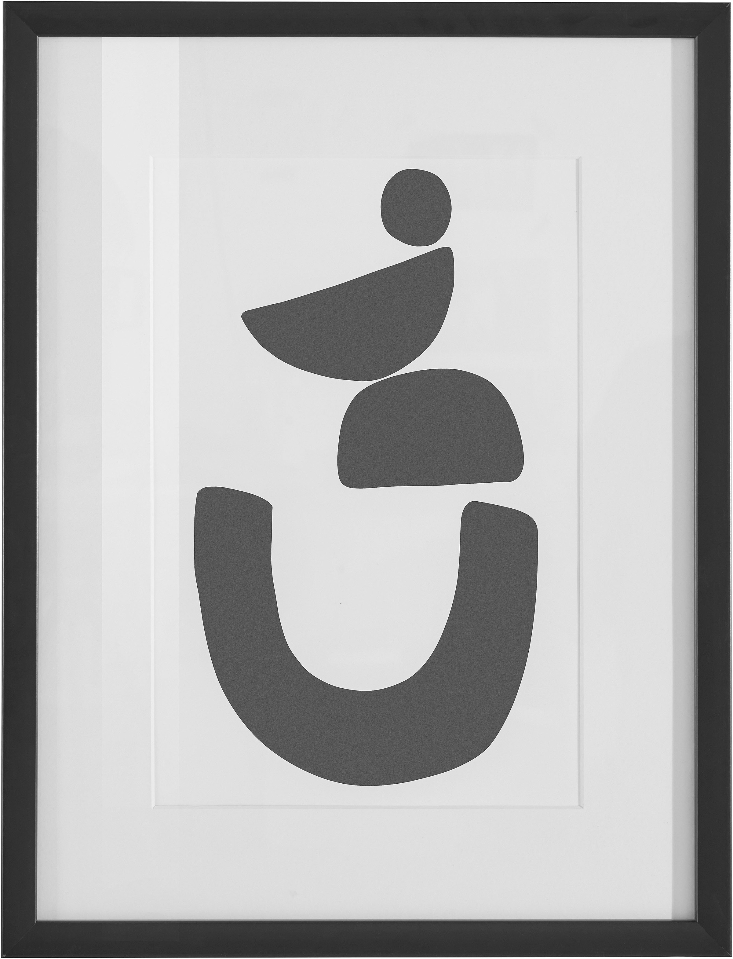 LeGer Home by Lena Gercke Bild "Black is Beautiful II" Abstrakt  Kunst  Modern  Schwarz-Weiß 1 Stk. tlg. HD Premium Poster-Druck inkl. Holzrahmen