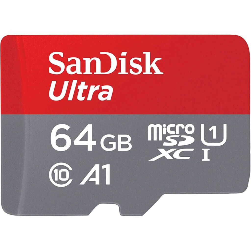 Sandisk Speicherkarte »microSDXC Ultra 64GB (A1/UHS-I) + Adapter«, (UHS Class 10 120 MB/s Lesegeschwindigkeit)