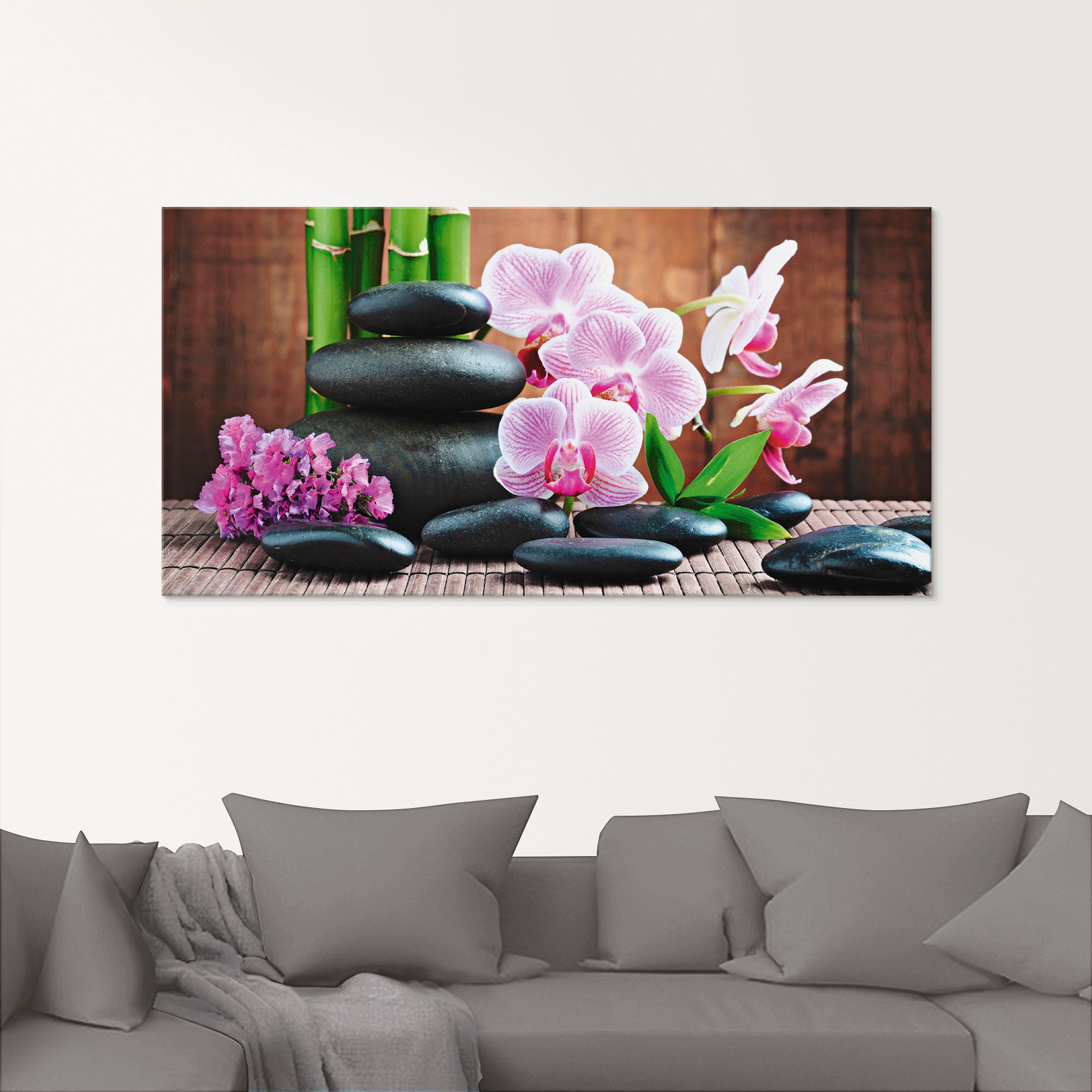 Artland Glasbild "Spa Konzept Zen Steinen Orchideen" Zen 1 Stk. tlg. in verschiedenen Größen