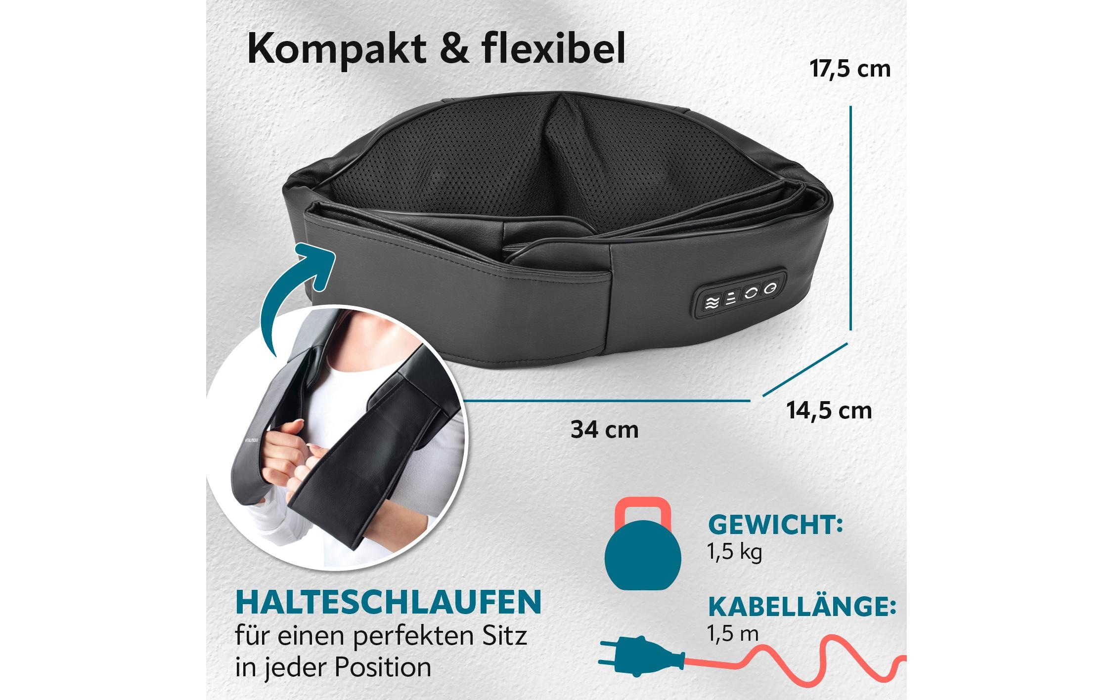 VITALmaxx Nacken-Massagekissen »12 V, Schwarz«