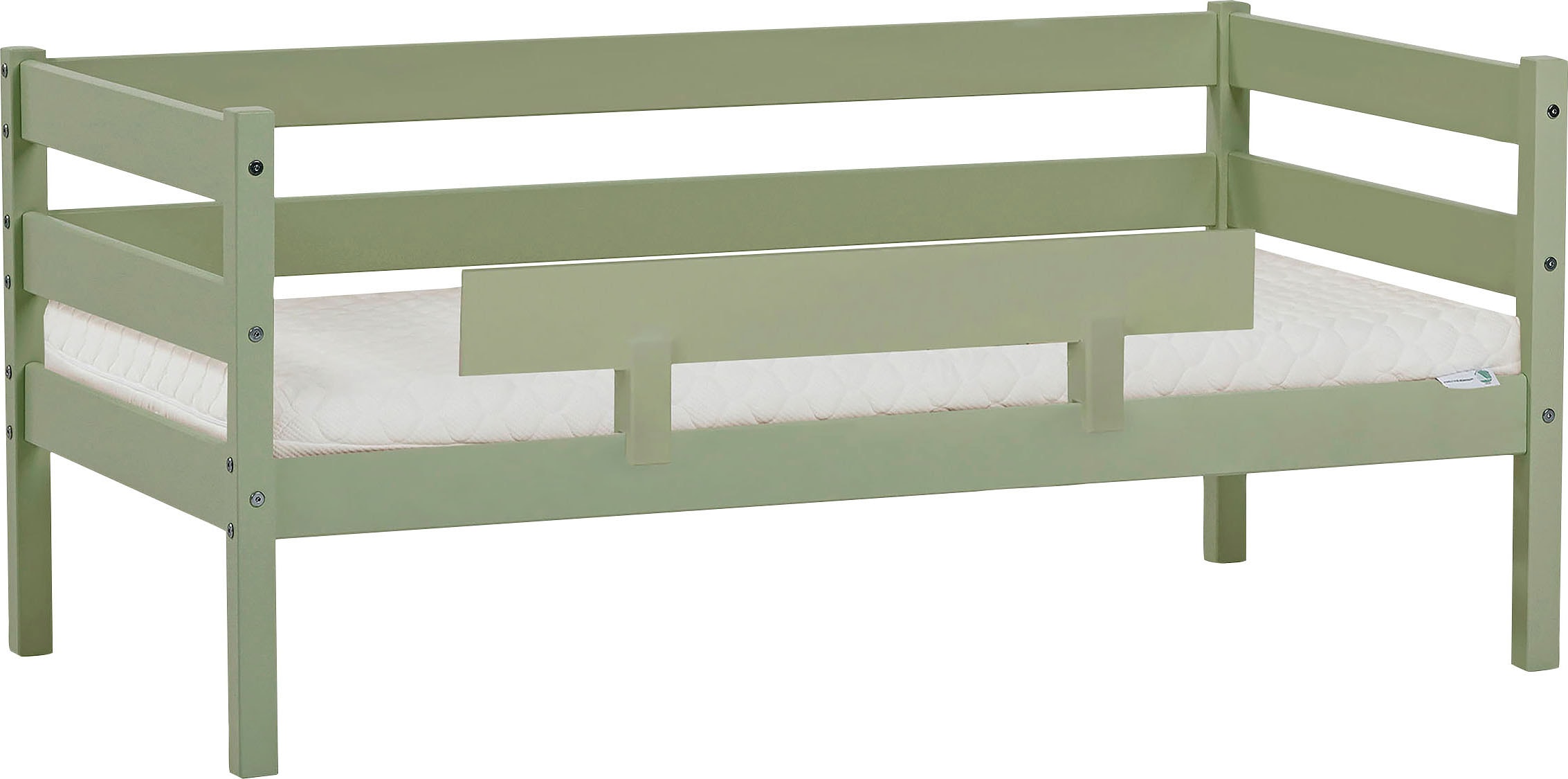 Hoppekids Einzelbett "ECO Comfort Kinderbett, Kiefer Massivholz, Jugendbett inkl. Rollrost" 70x160 cm, wahlweise in verschieden Farben/ Matratze/ Absturzsicherung