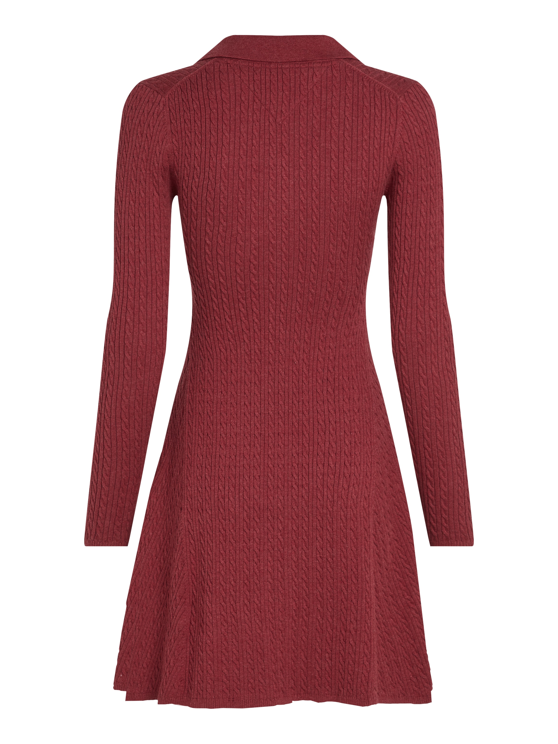 Tommy Jeans Strickkleid »TJW F&F POLO CABLE SWEATER DRESS«, mit kleinem Zopfmuster, Polokragen