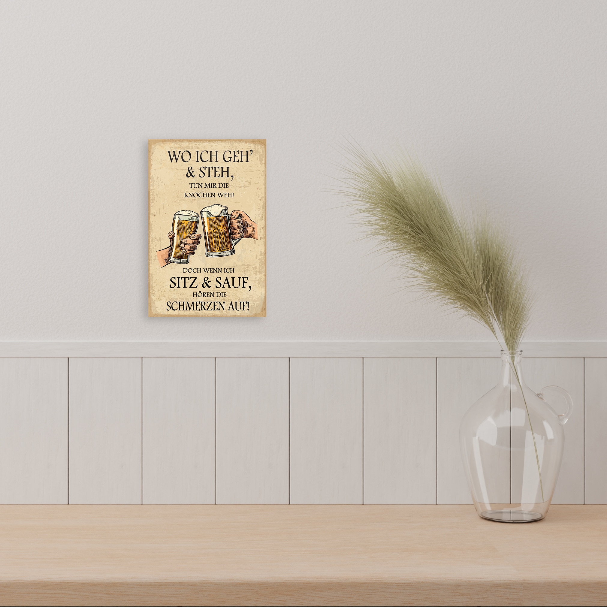 queence Alu-Dibond-Druck "Bier" Getränke Sprüche Sprüche & Texte Bier, Sprüche, Werkstatt, Schild