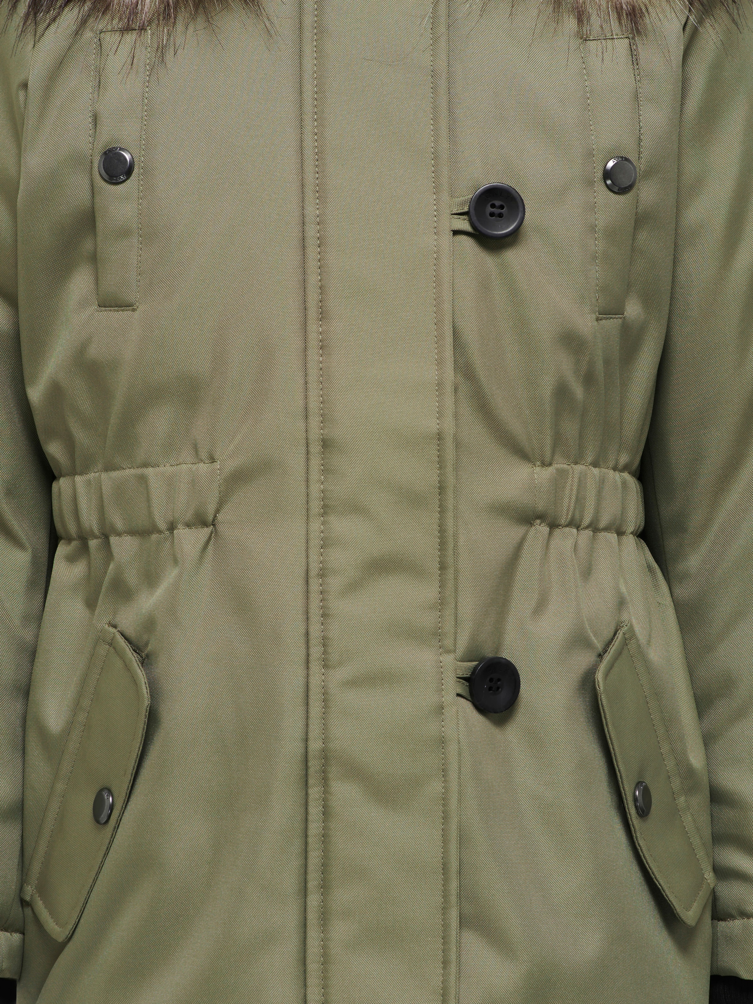 KIDS ONLY Winterjacke »KOGIRIS FUR PARKA OTW«, mit Kapuze, mit elastischem Taillengummi