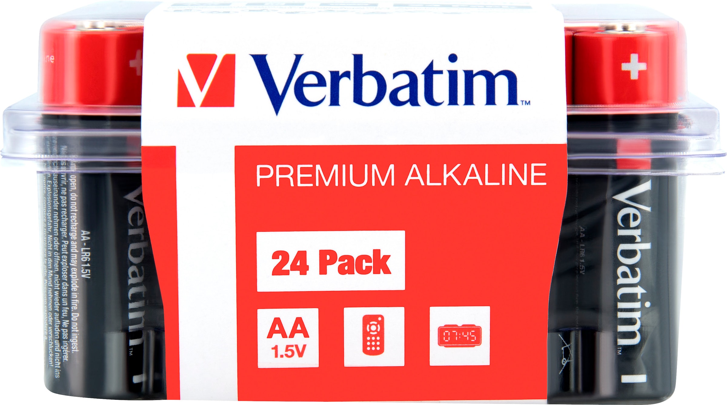 Verbatim Batterie »24er Pack Alkaline, Mignon, AA, LR06, 1.5V, Retail Box«, (24 St.)