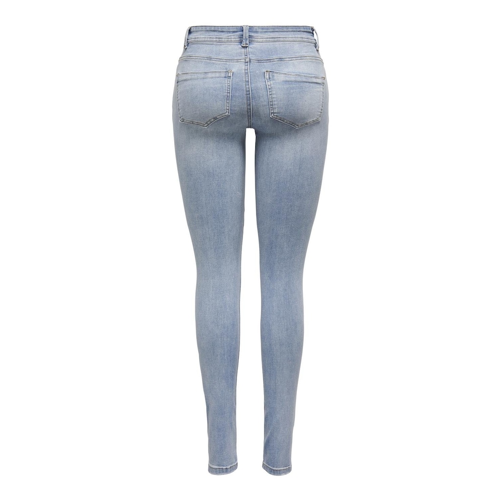 ONLY Skinny-fit-Jeans »ONLWAUW MW DESTROY BLEACH DNM GUA«, mit Destroyed Effekt