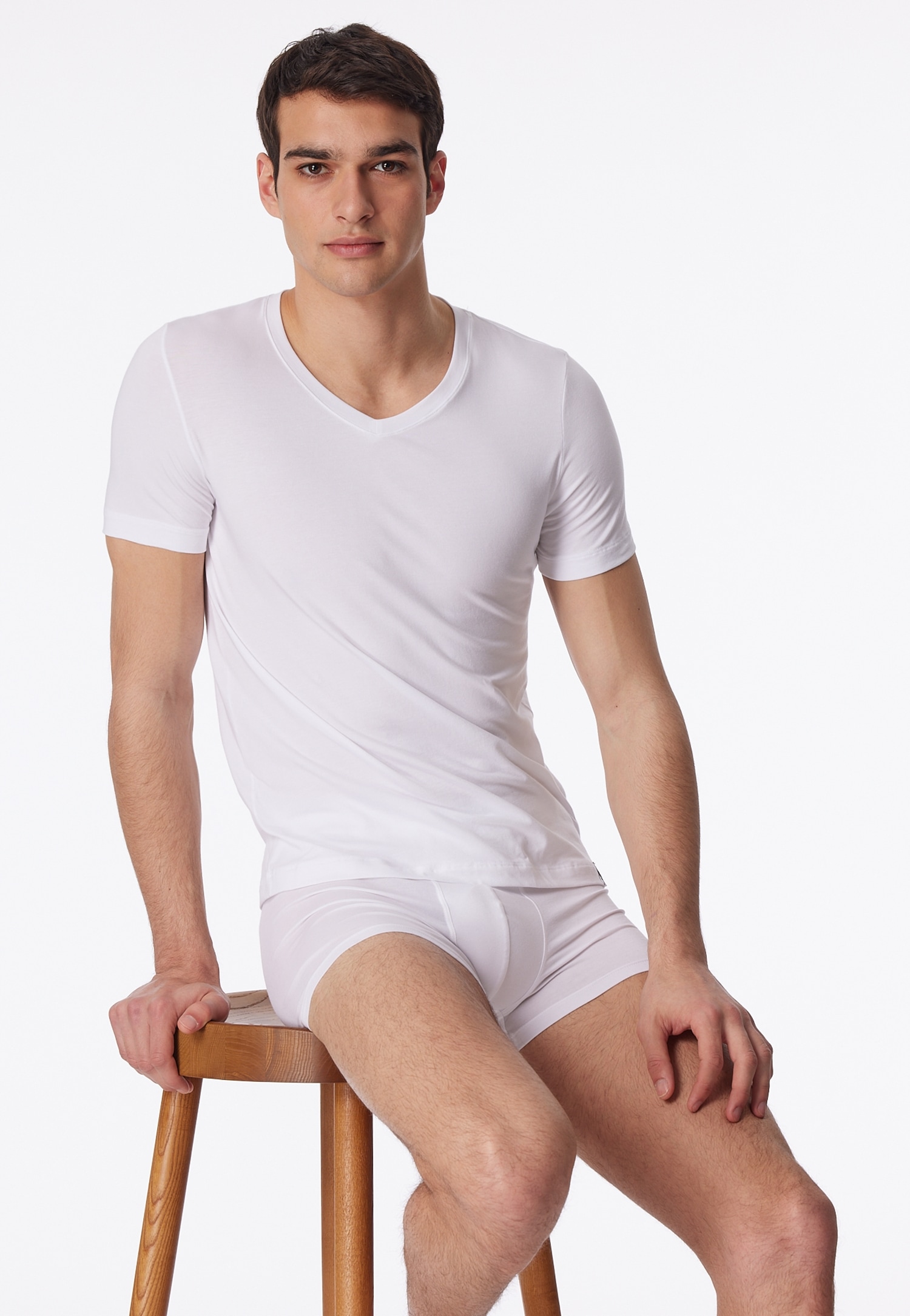 Schiesser T-Shirt »Long Life Soft«, V-Ausschnitt, kurzärmelig, reduzierte Pilling-Bildung