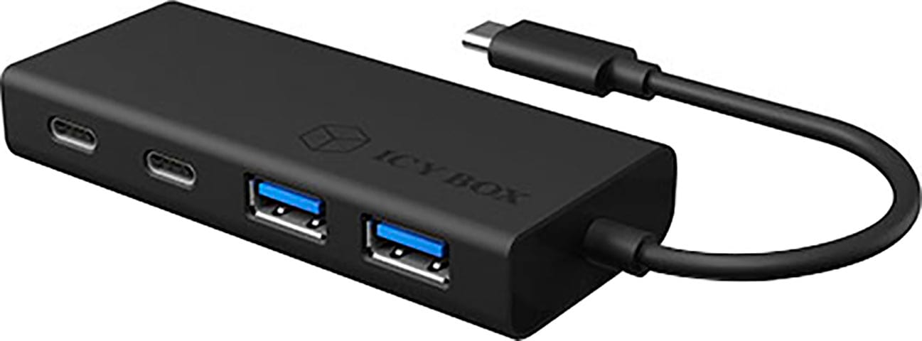 ICY BOX USB-Adapter »ICY BOX Type-C Hub zu 2x Type-C, 2x Type-A Anschlüssen, 1x USB PD 60W«