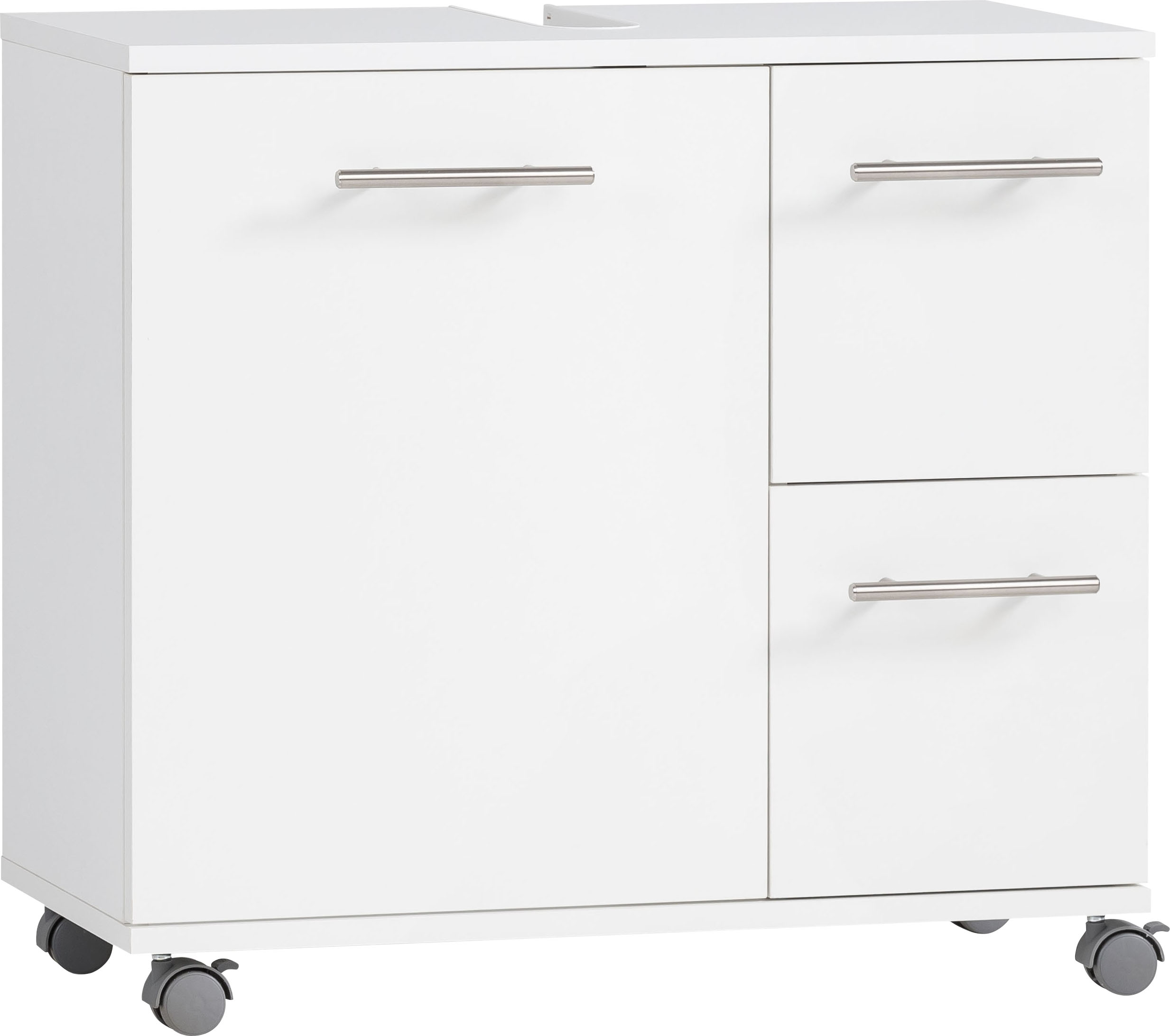 Waschbeckenunterschrank »Palermo«, Höhe 60 cm, Metallgriffe, auf Rollen