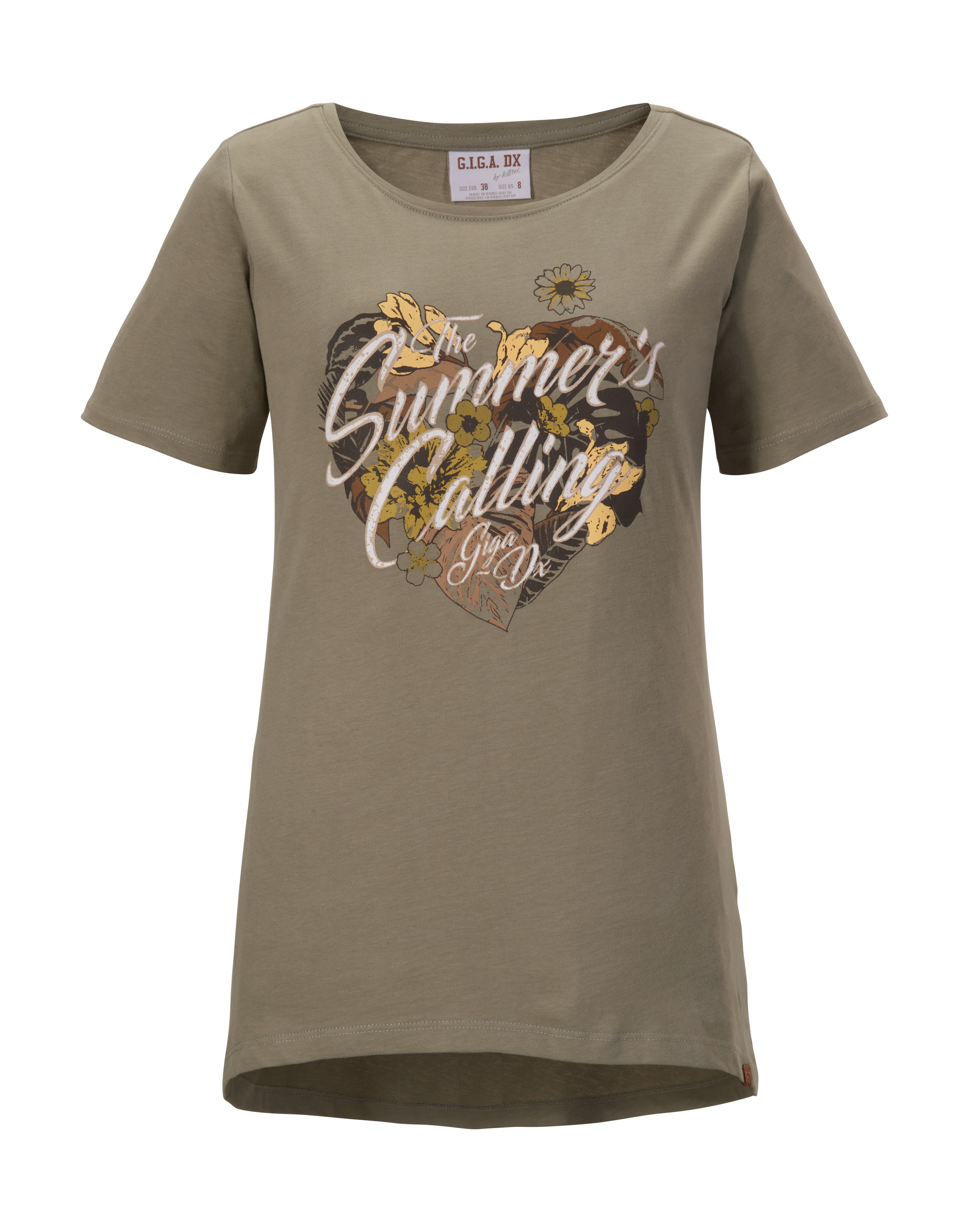 G.I.G.A. DX by killtec T-Shirt »GS 97 WMN TSHRT« Langgeschnittenes Damen T-Shirt, 100% Baumwolle, sommerlicher Print
