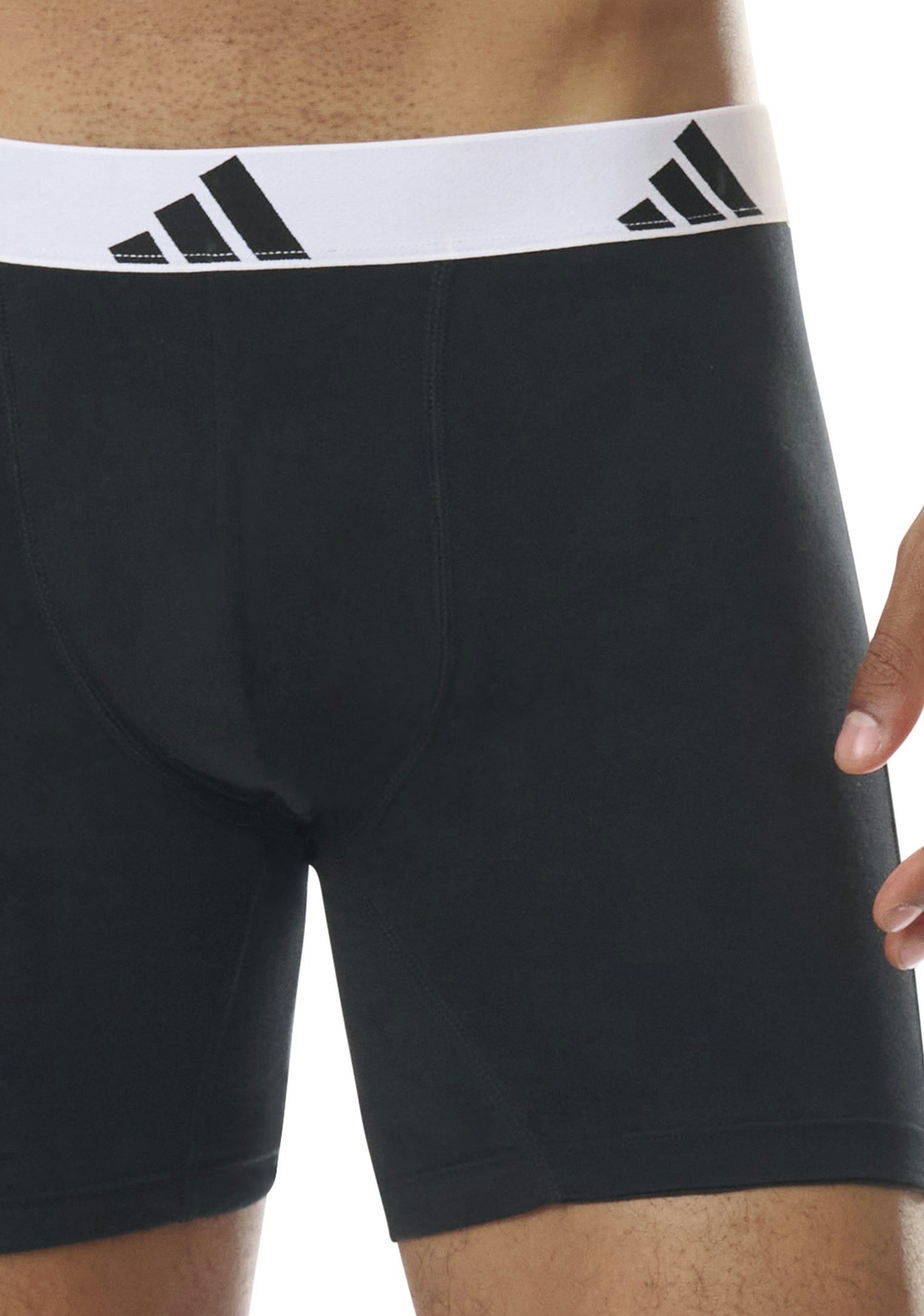 adidas Sportswear Langer Boxer »Active Flex Cotton«, (3er Pack), elastisch, Logo-Bund, sportlicher Look, ohne Eingriff