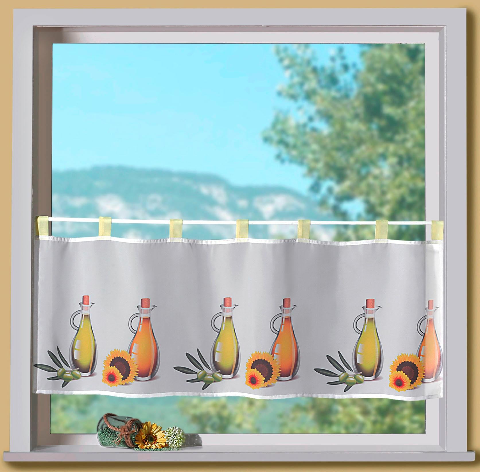 Weckbrodt Scheibengardine »Liah«, (1 St.), Bistro, Voile, bedruckt, Küche, HxB 45x120cm, Gardine, Store