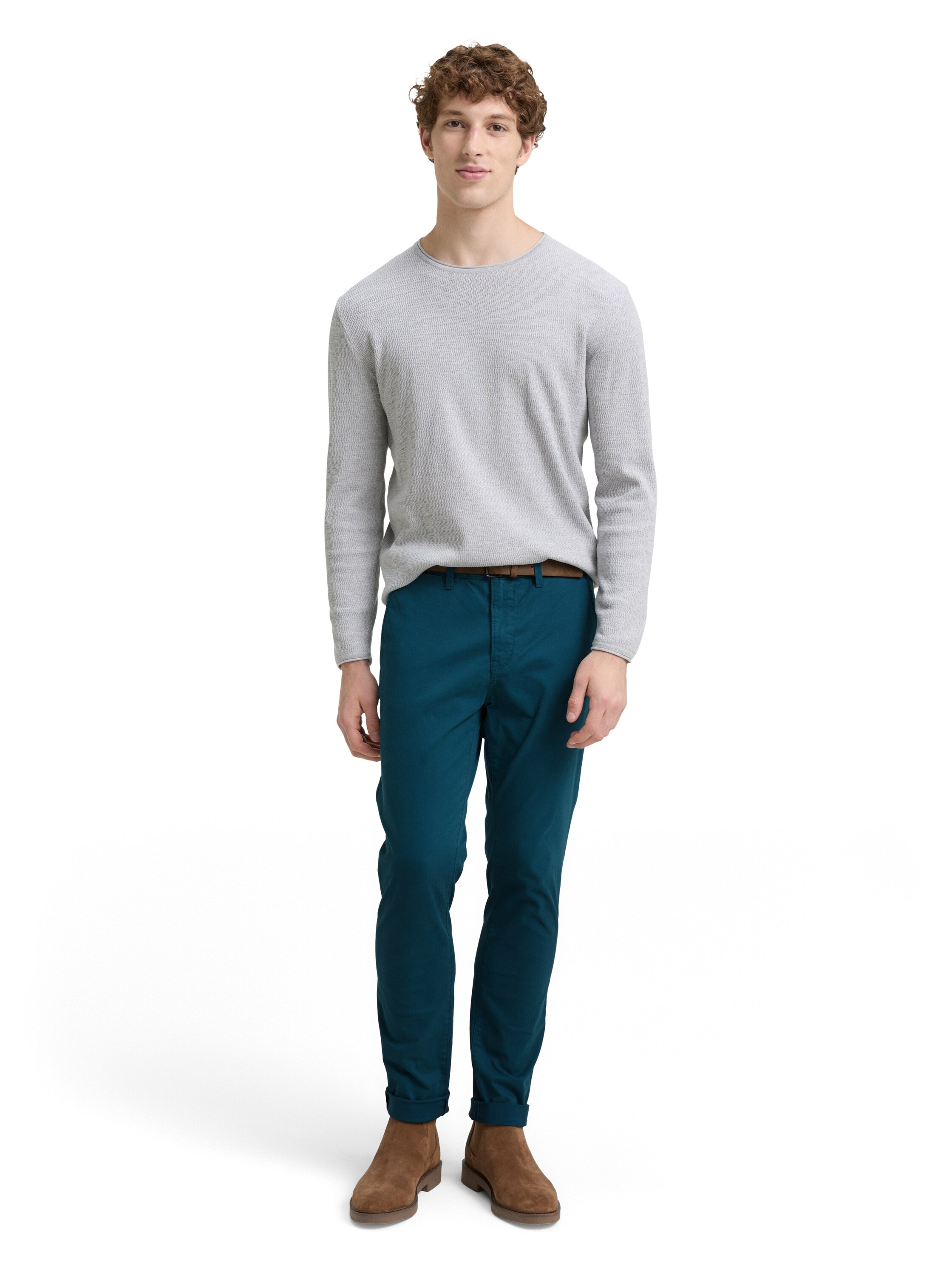 TOM TAILOR Denim Chinohose, mit Gürtel