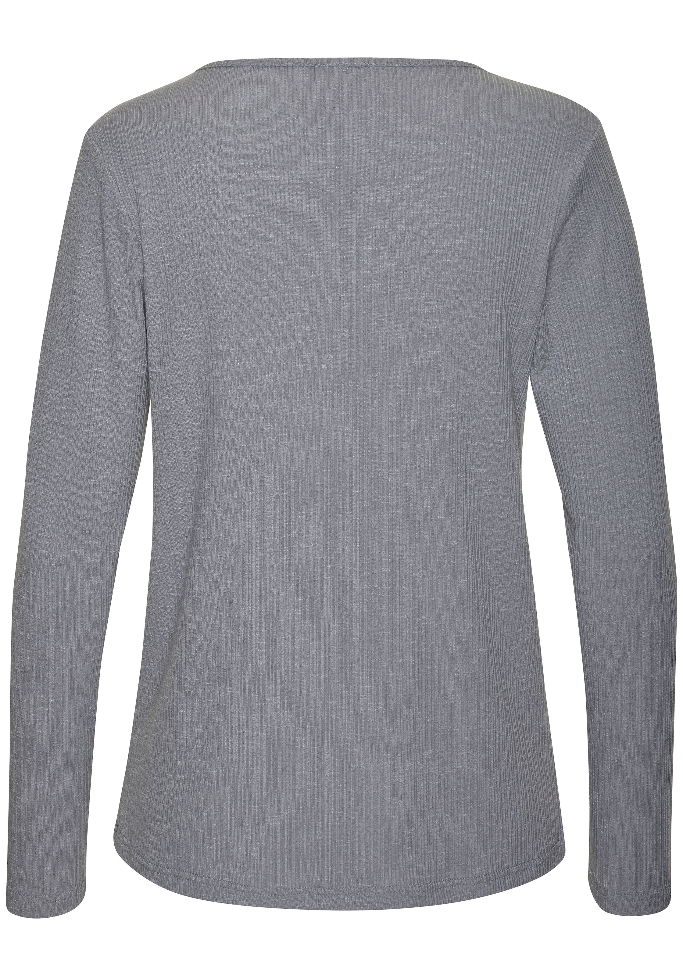 Vivance Langarmshirt »mit modischer Rippstruktur«, aus weichfliessender Qualität mit Viskose