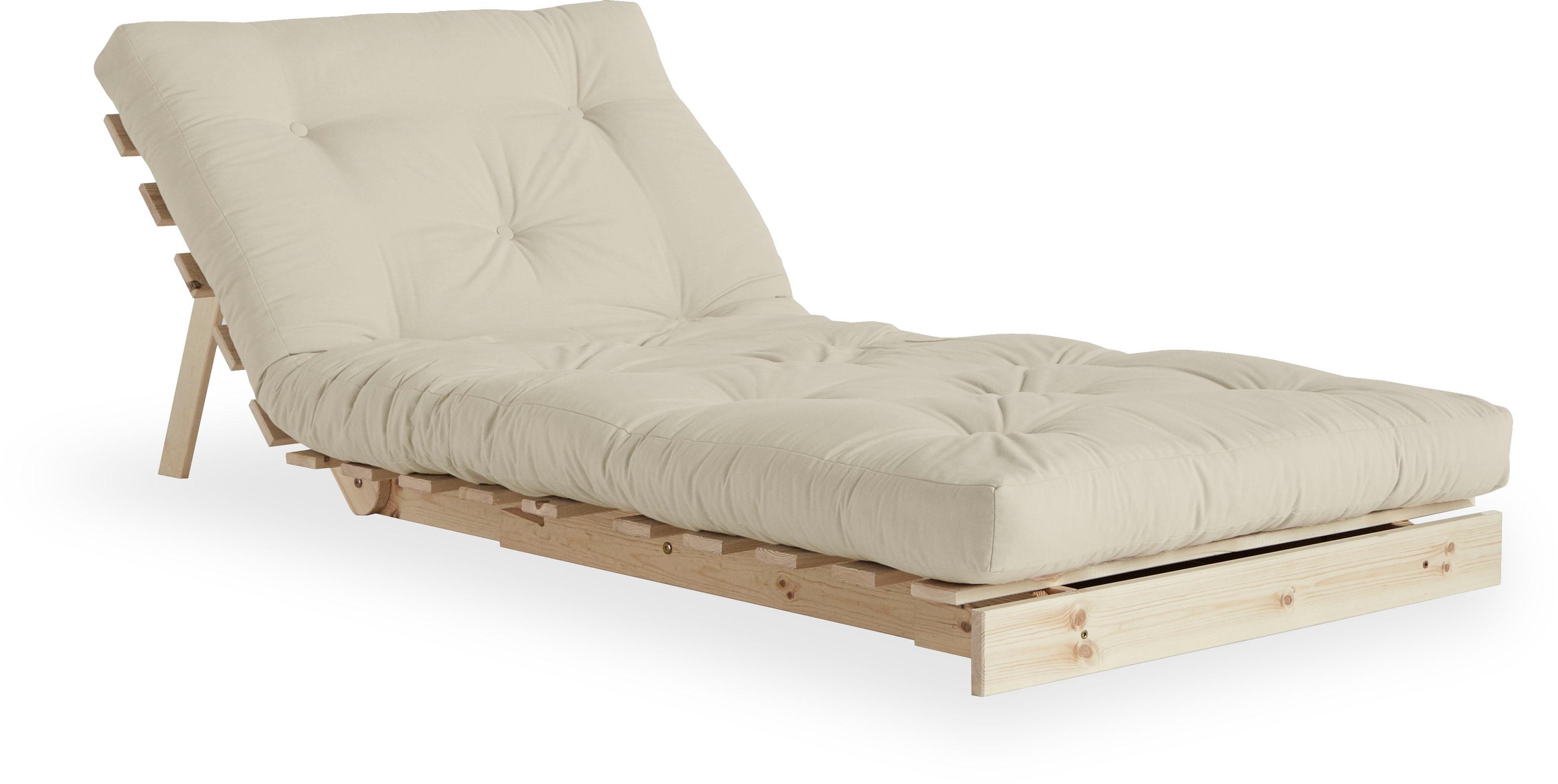 Karup Design Daybett "Roots Sofa Bed, Schlafsofa, Bettfunktion, FSC-Massivholz, B: 90 cm" Erhältlich in Breite 90 cm, 140 cm oder 160 cm, Inkl. Futonmatratze. Made in Europe, minimalistisches Design