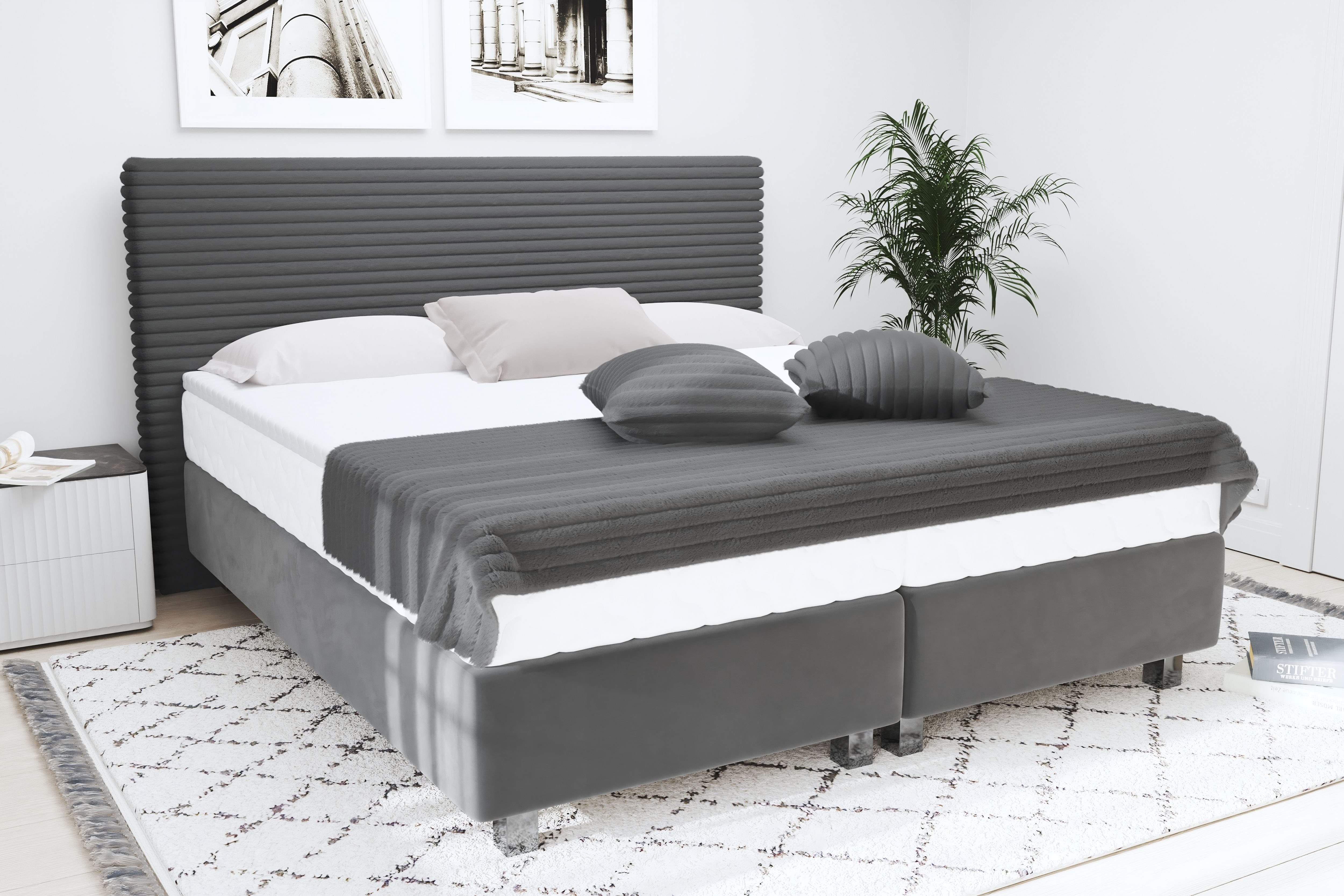 Westfalia Schlafkomfort Boxspringbett "Sven" inkl. Zierkissen, wahlweise mit und ohne Kaltschaum-Topper