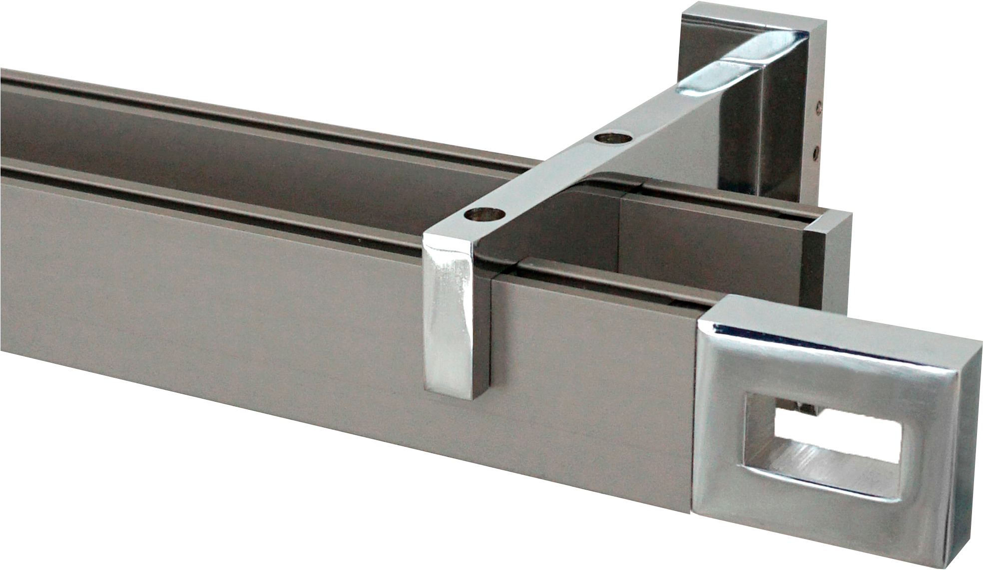 GARESA Gardinenstange »FLAT«, 2 läufig-läufig, Wunschmasslänge, Rechteckprofil, Wandmontage, perfekter Lauf, modern, verlängerbar