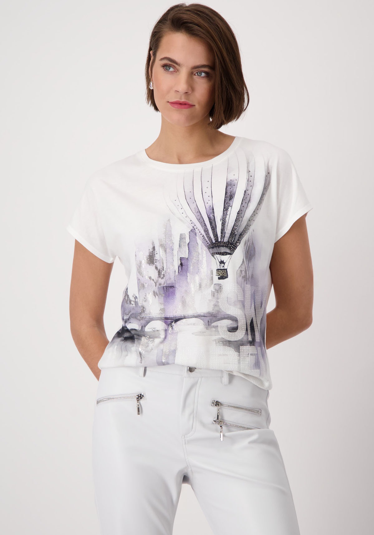 Monari Rundhalsshirt, mit Frontprint