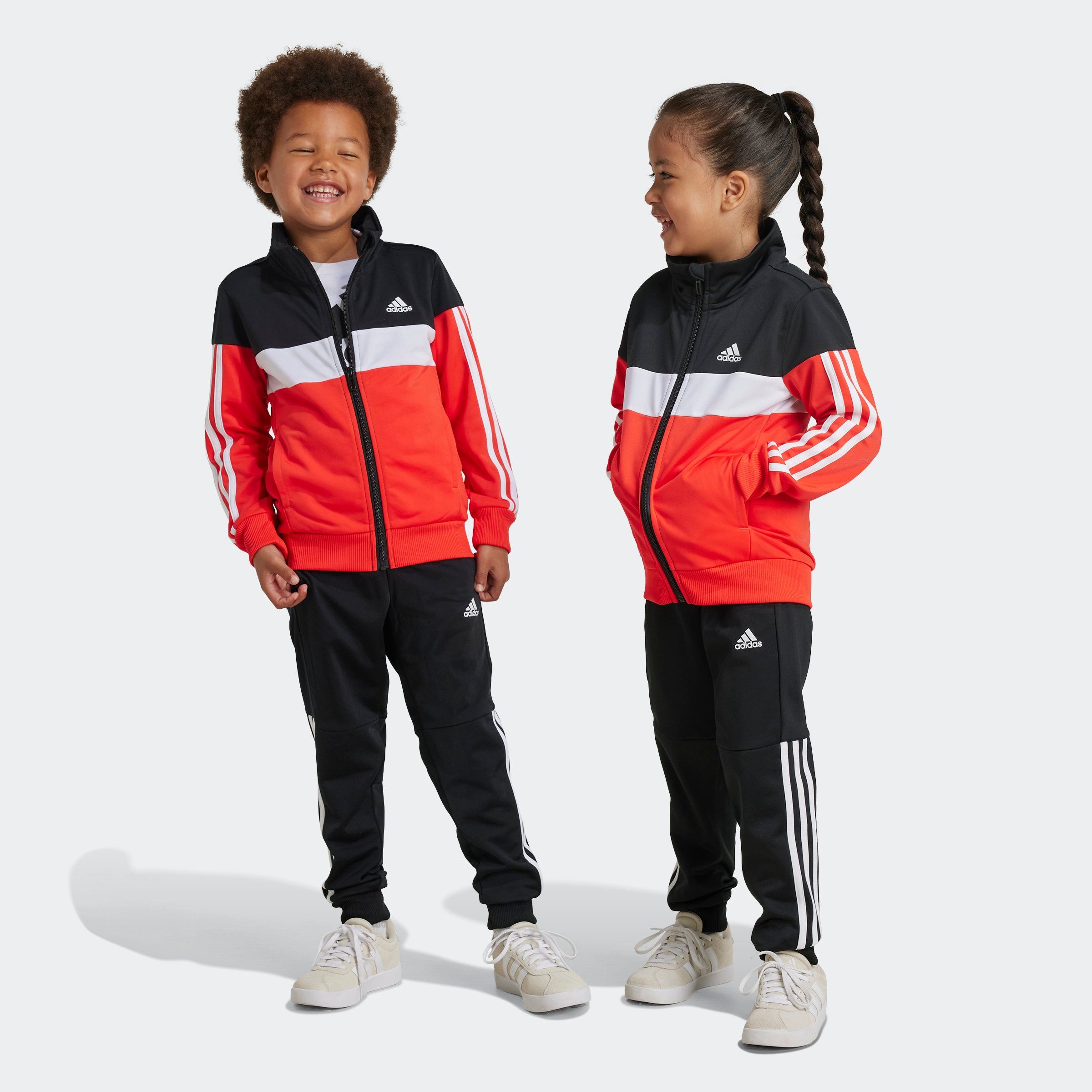 adidas Sportswear Trainingsanzug »TIBERIO 3-STREIFEN COLORBLOCK SHINY KIDS«, (2 tlg.)