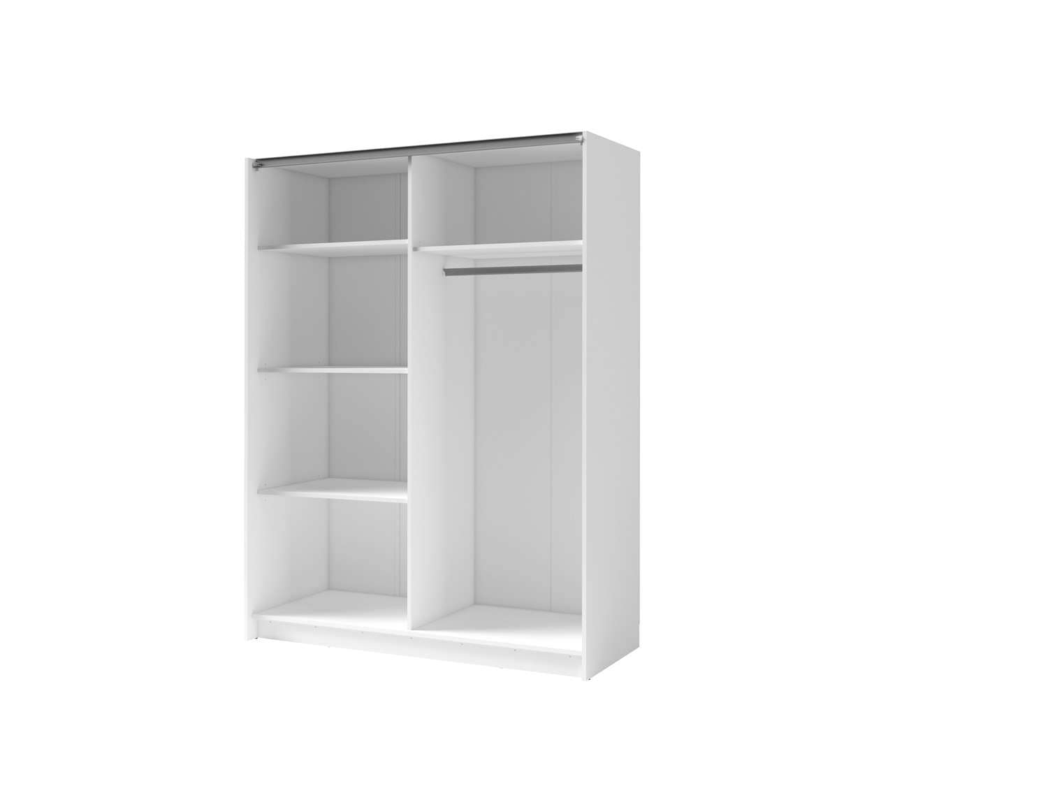 Home affaire Kleiderschrank »Kleiderschrank Charisy mit Spiegel, 4 Einlegeböden und Kleiderstange«, Garderobe mit 2 Schwebetüren und Lamellen, B/H/T 150/198,5/62 cm
